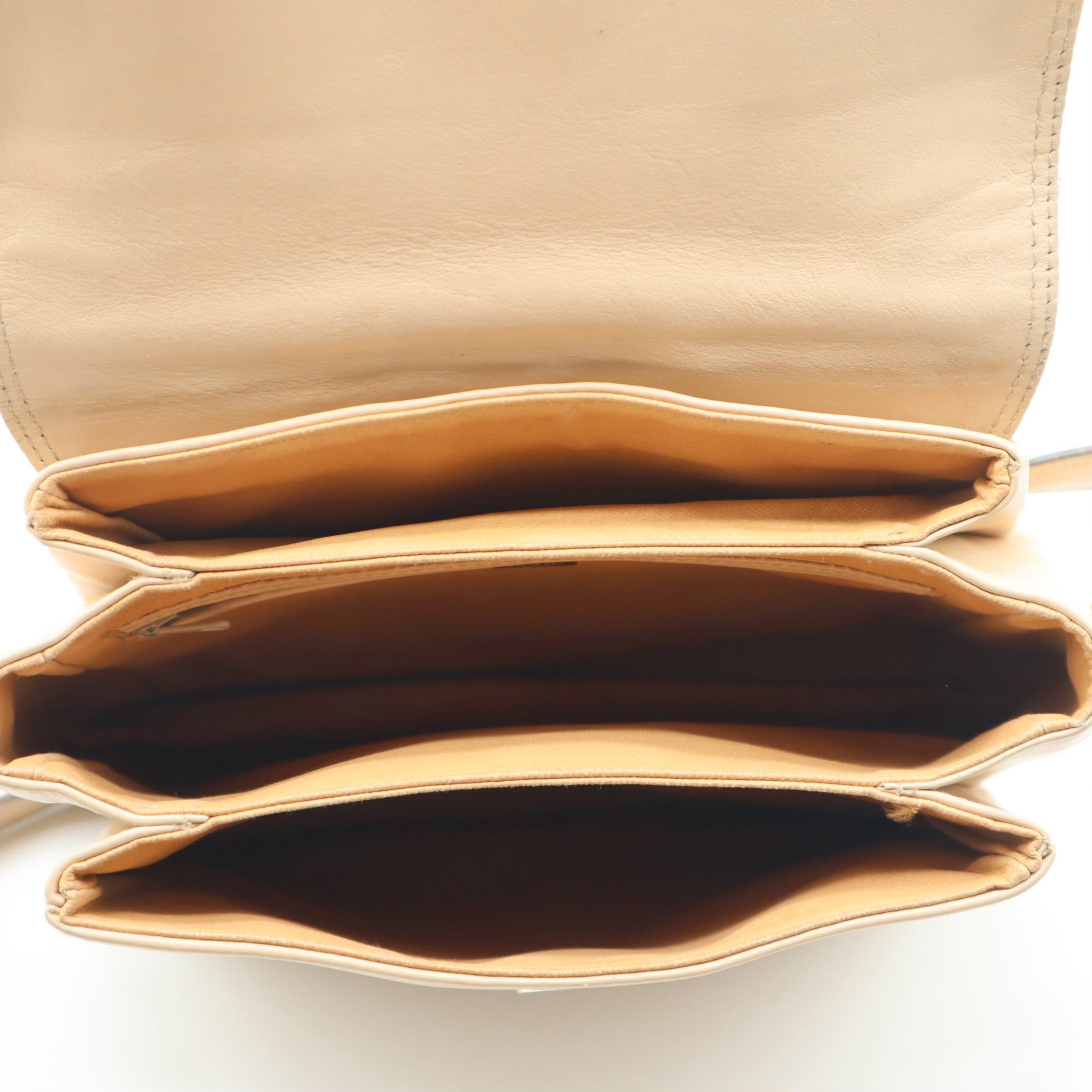 Vintage Smooth Leather Shoulder Flap Bag