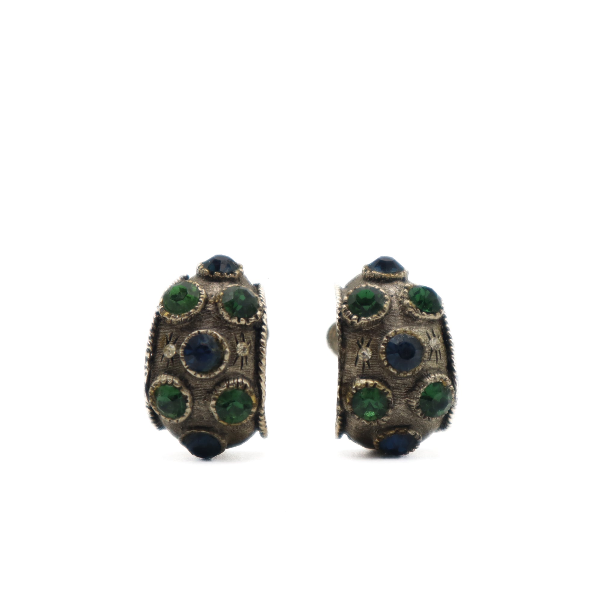 Vintage Gem Clip On Earrings