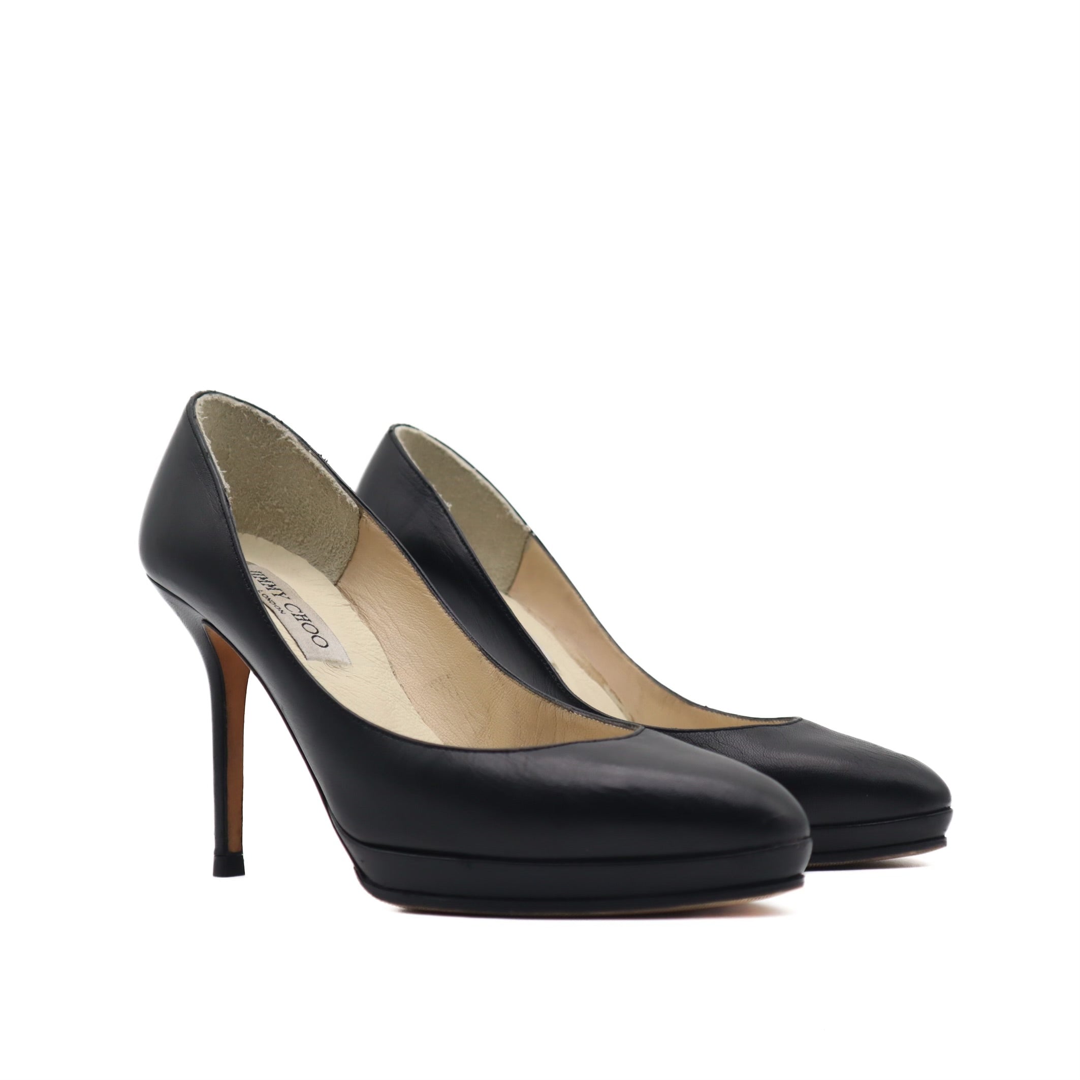 Kid Black Leather Classic Pumps