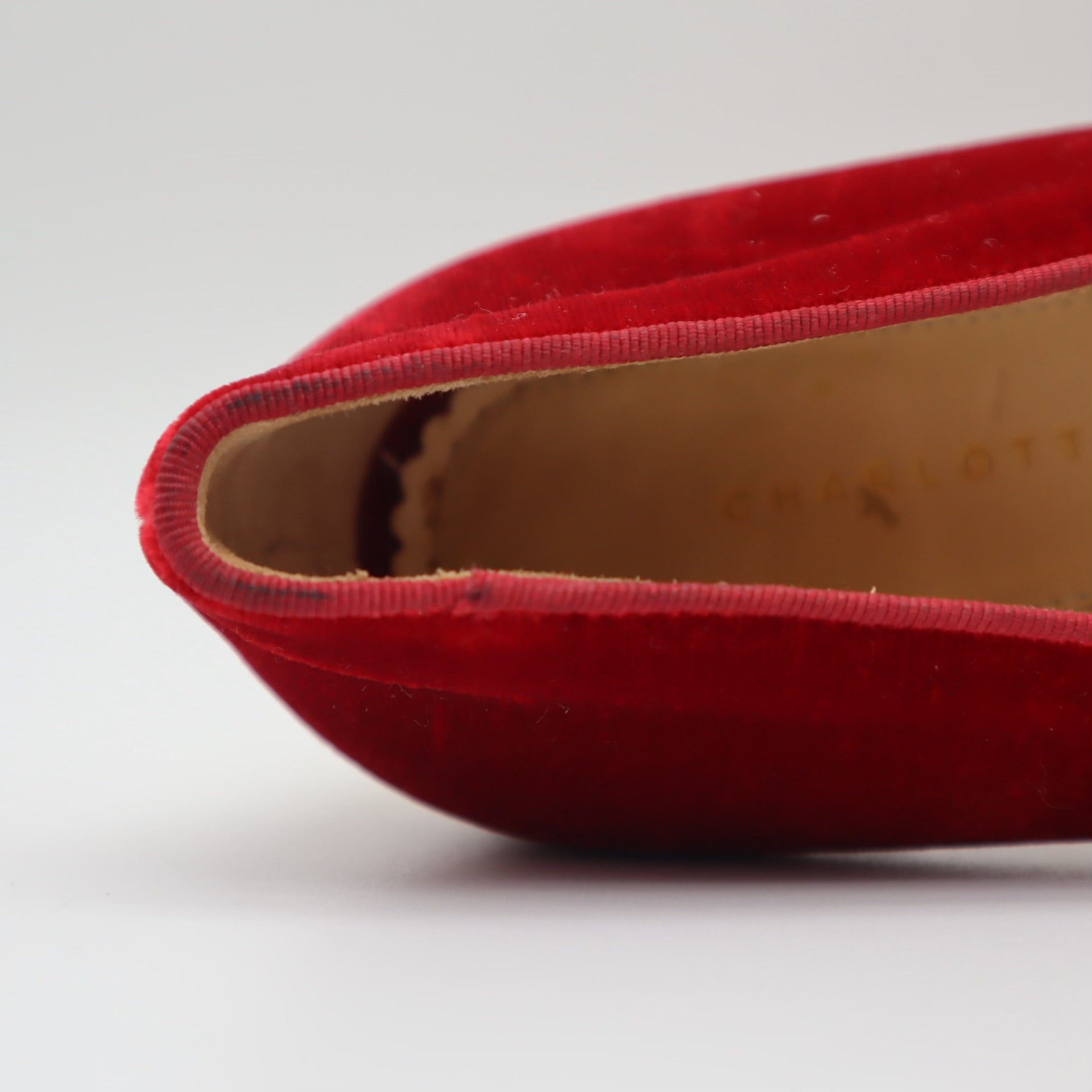 Red Velvet Spider Web Loafer Flats