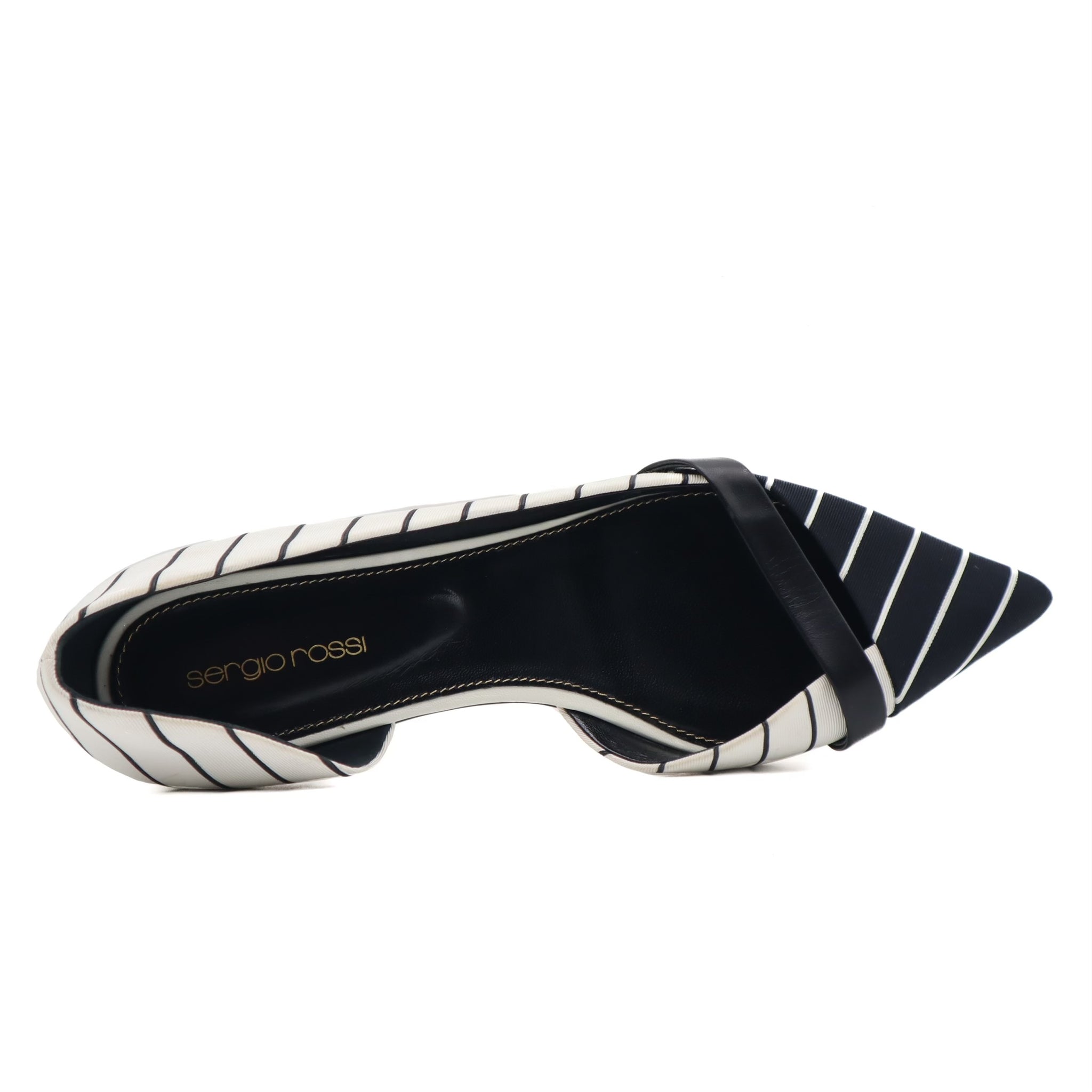 D'Orsay Asymmetrical Striped Flats Size 39