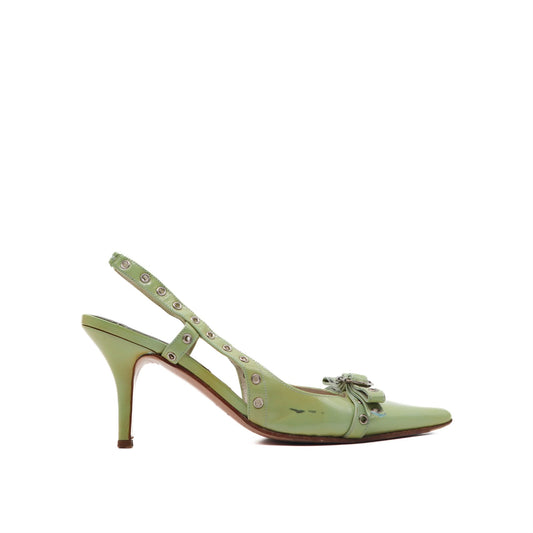 Vintage Y2K John Galliano Grommet Slingback Pumps Size 35