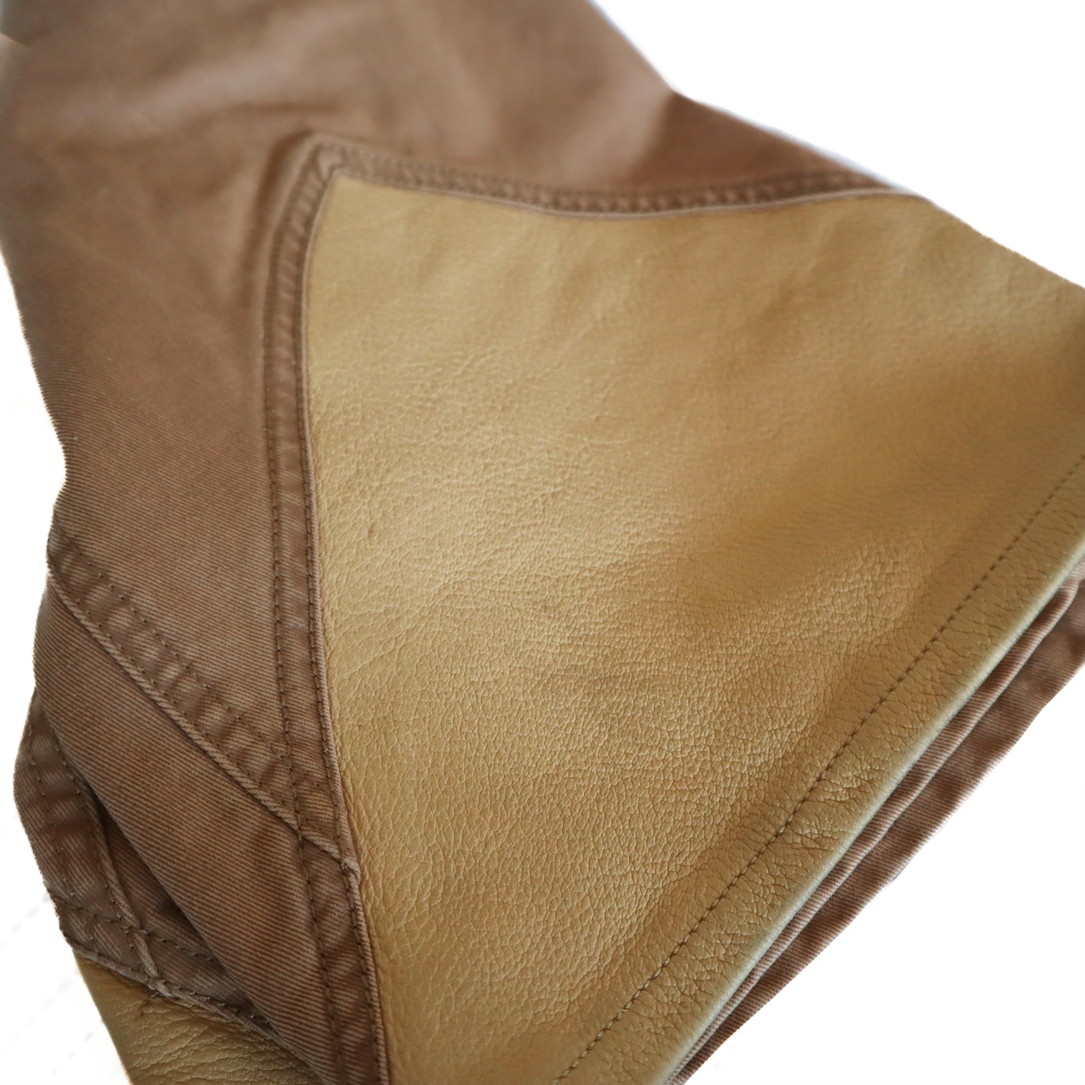 Western Flared Leather Patchwork Jeans