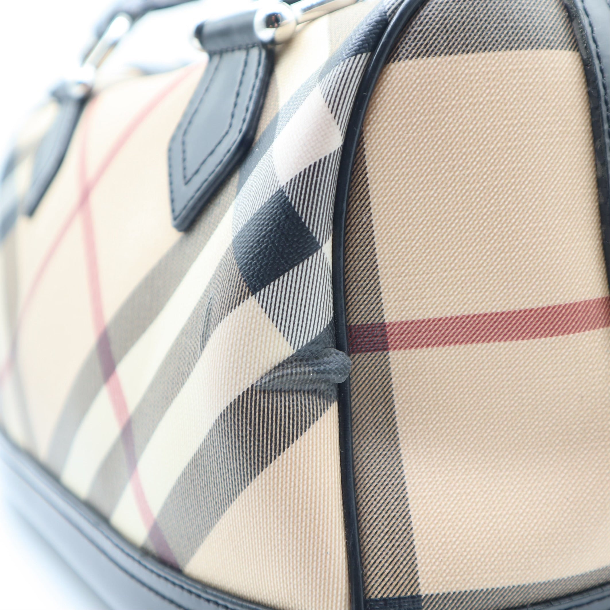 Nova Check Coated Canvas Boston Bag
