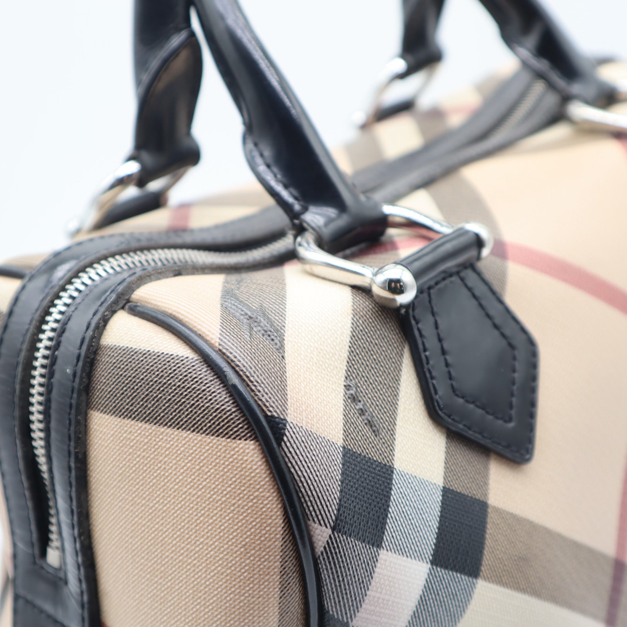 Nova Check Coated Canvas Boston Bag