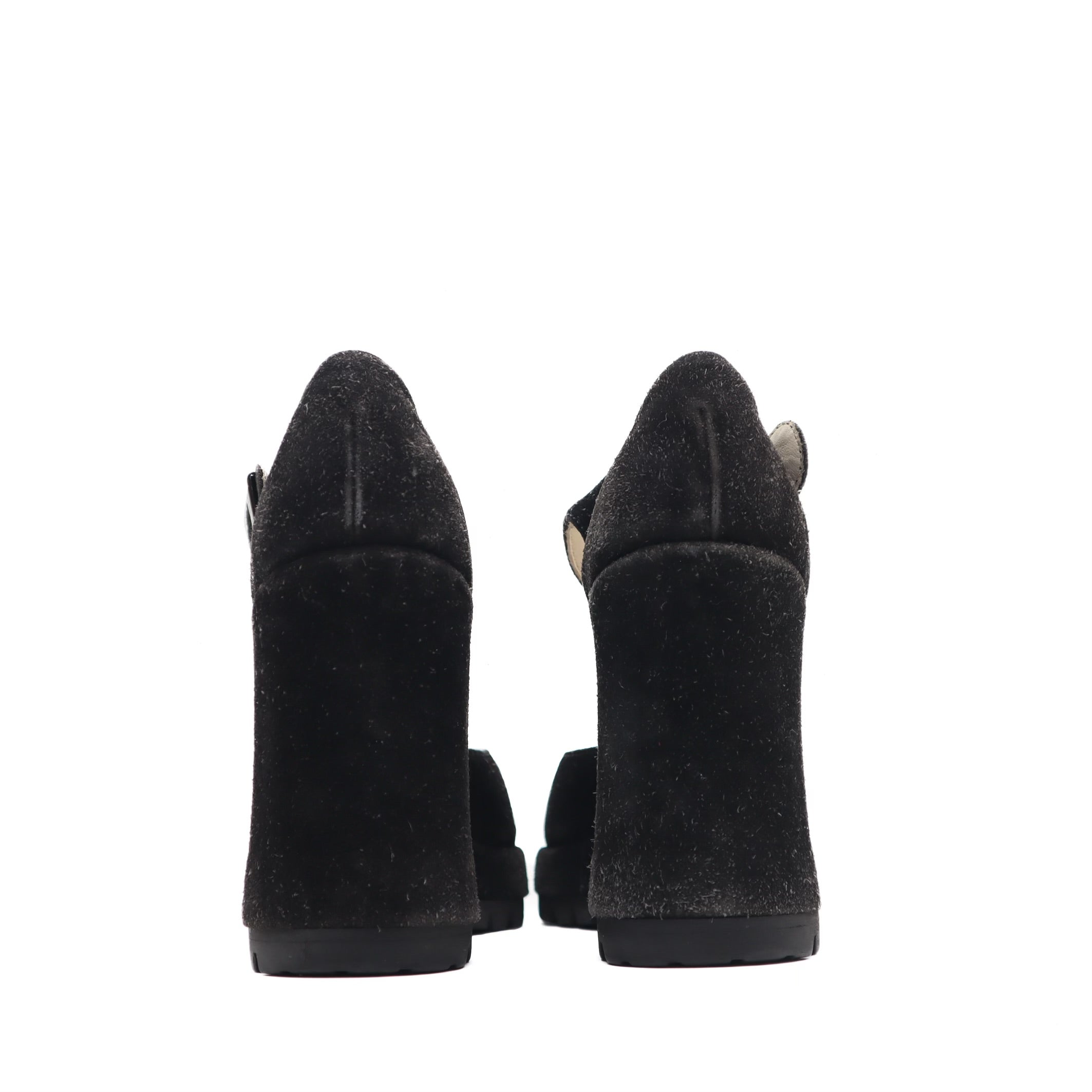 Vintage Mary Jane Suede Wedges Size 38