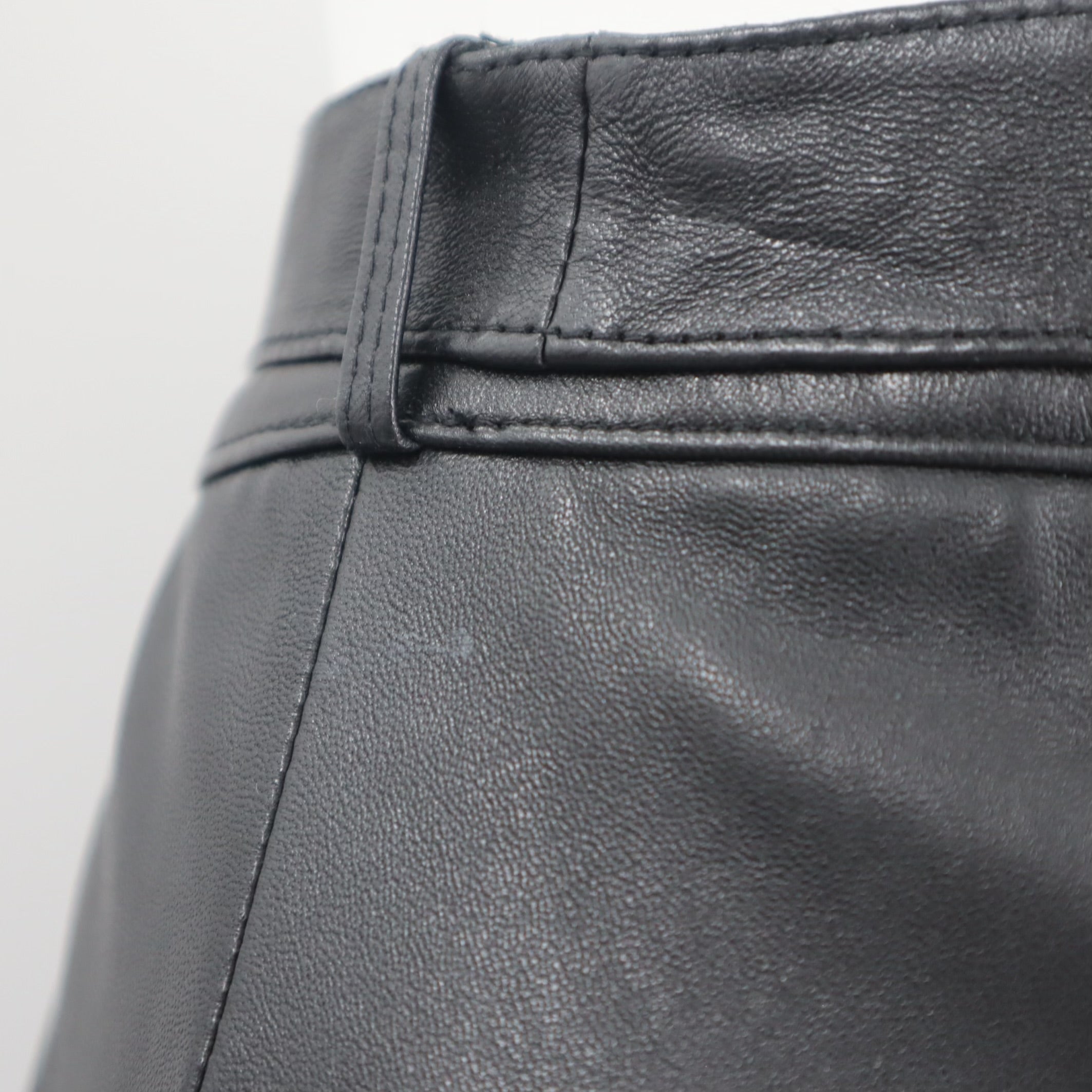Vintage Leather Belted Pencil Skirt