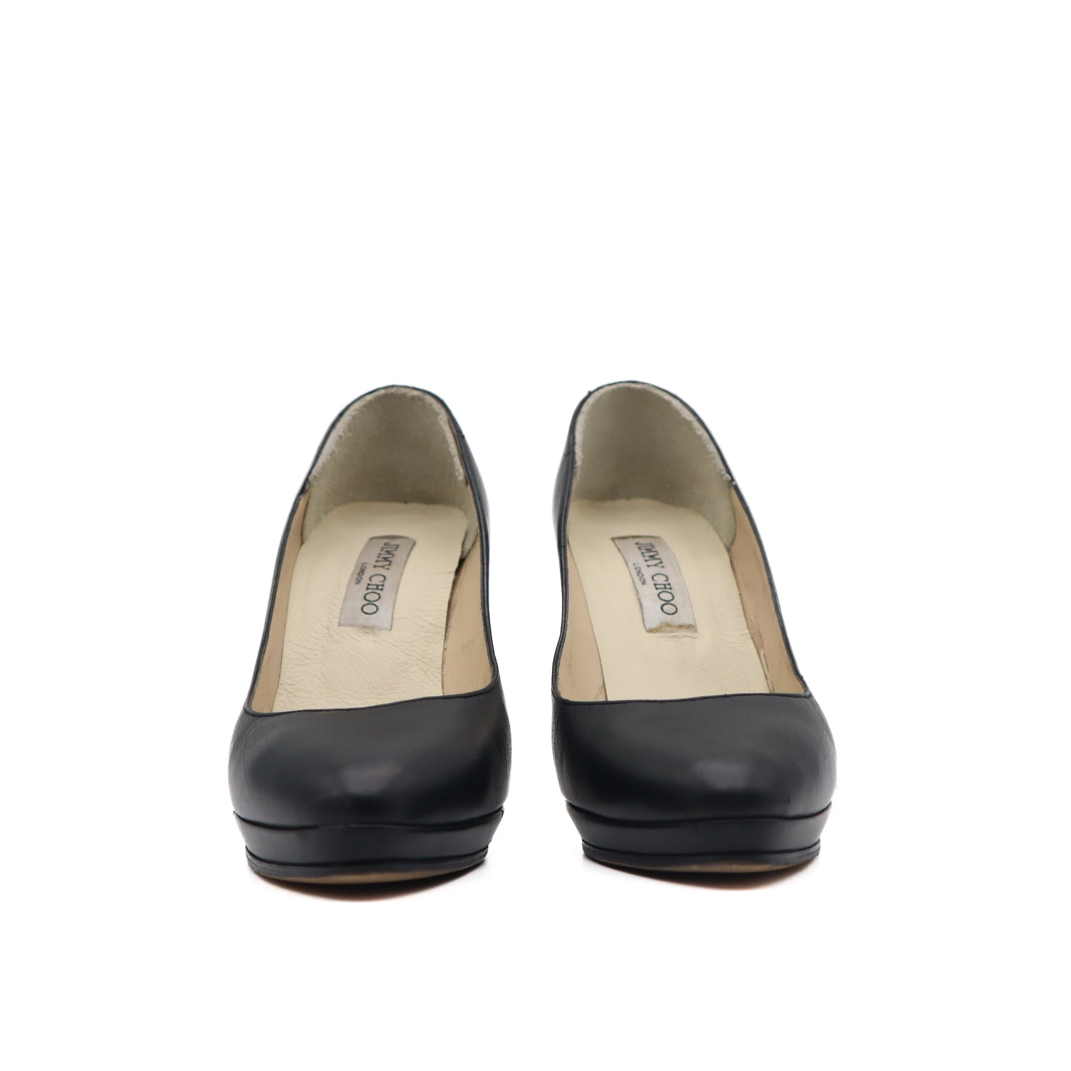 Kid Black Leather Classic Pumps