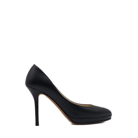 Kid Black Leather Classic Pumps
