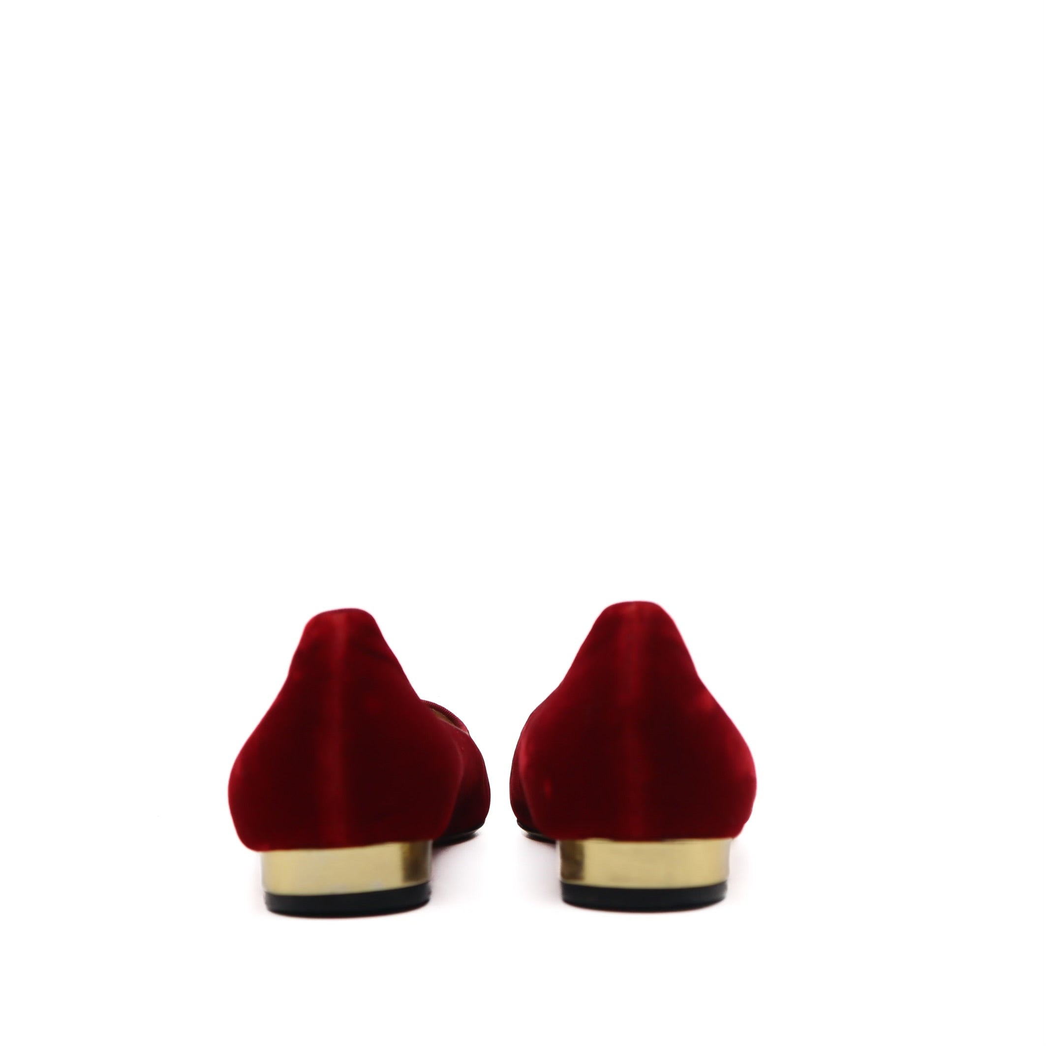 Red Velvet Spider Web Loafer Flats