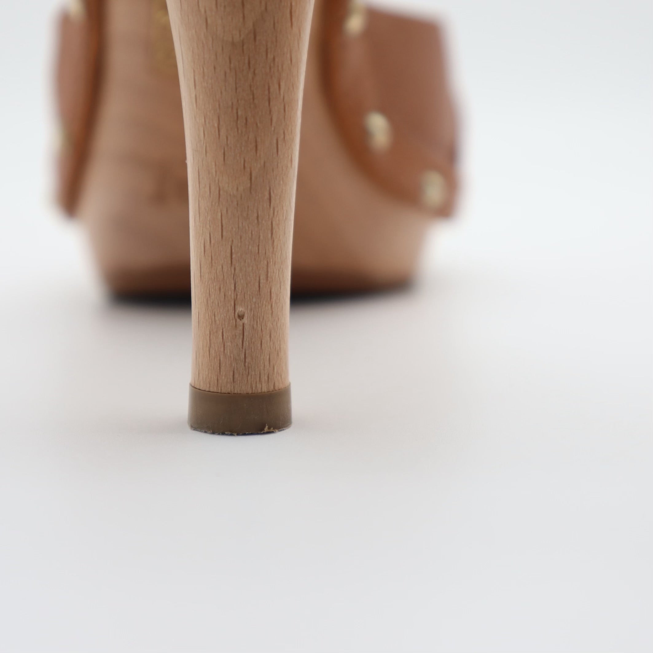 Vintage Y2K Wood Clog Turnlock Heels
