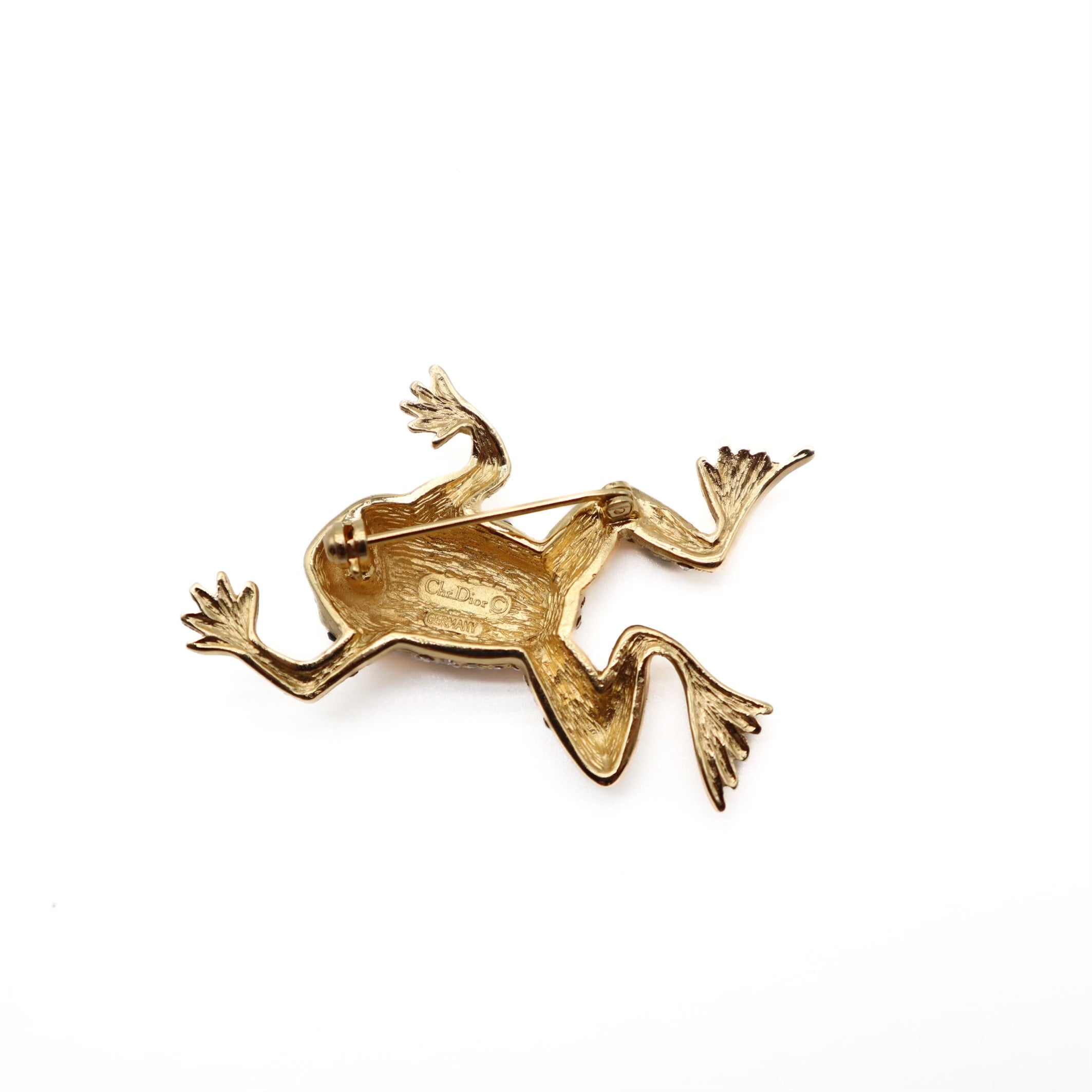 Crystal Embellished Frog Brooch