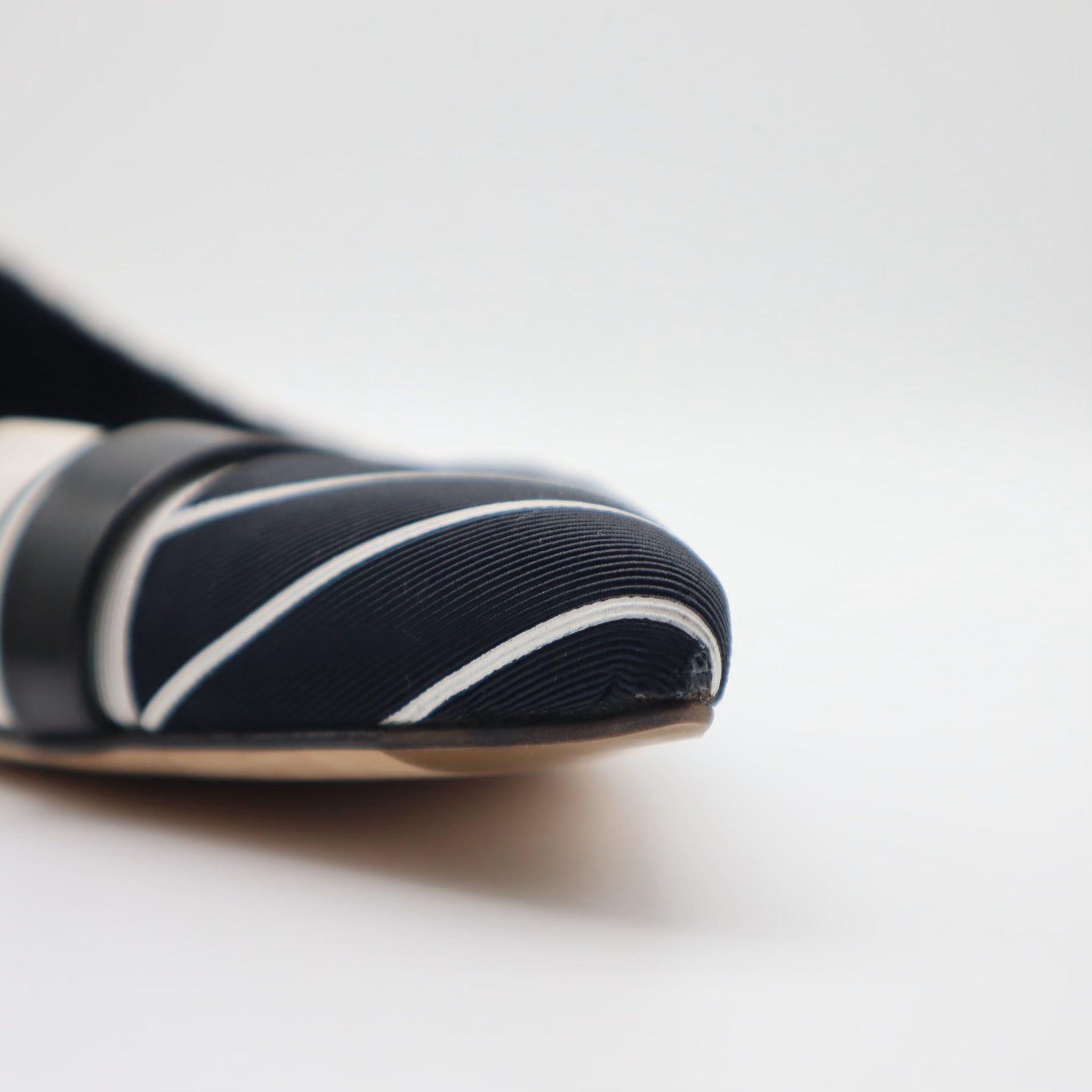 D'Orsay Asymmetrical Striped Flats Size 39