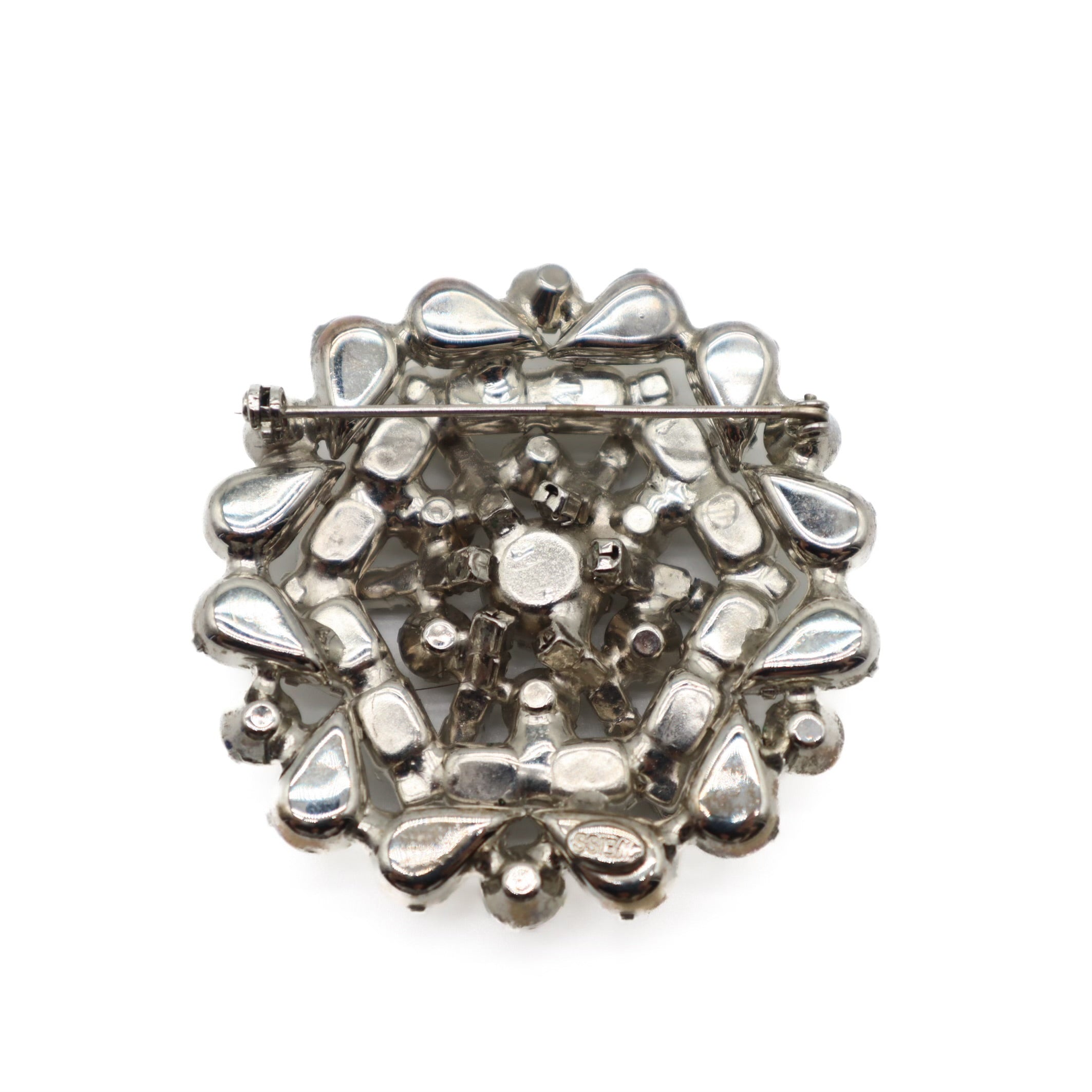 Vintage Crystal Floral Snowflake Brooch