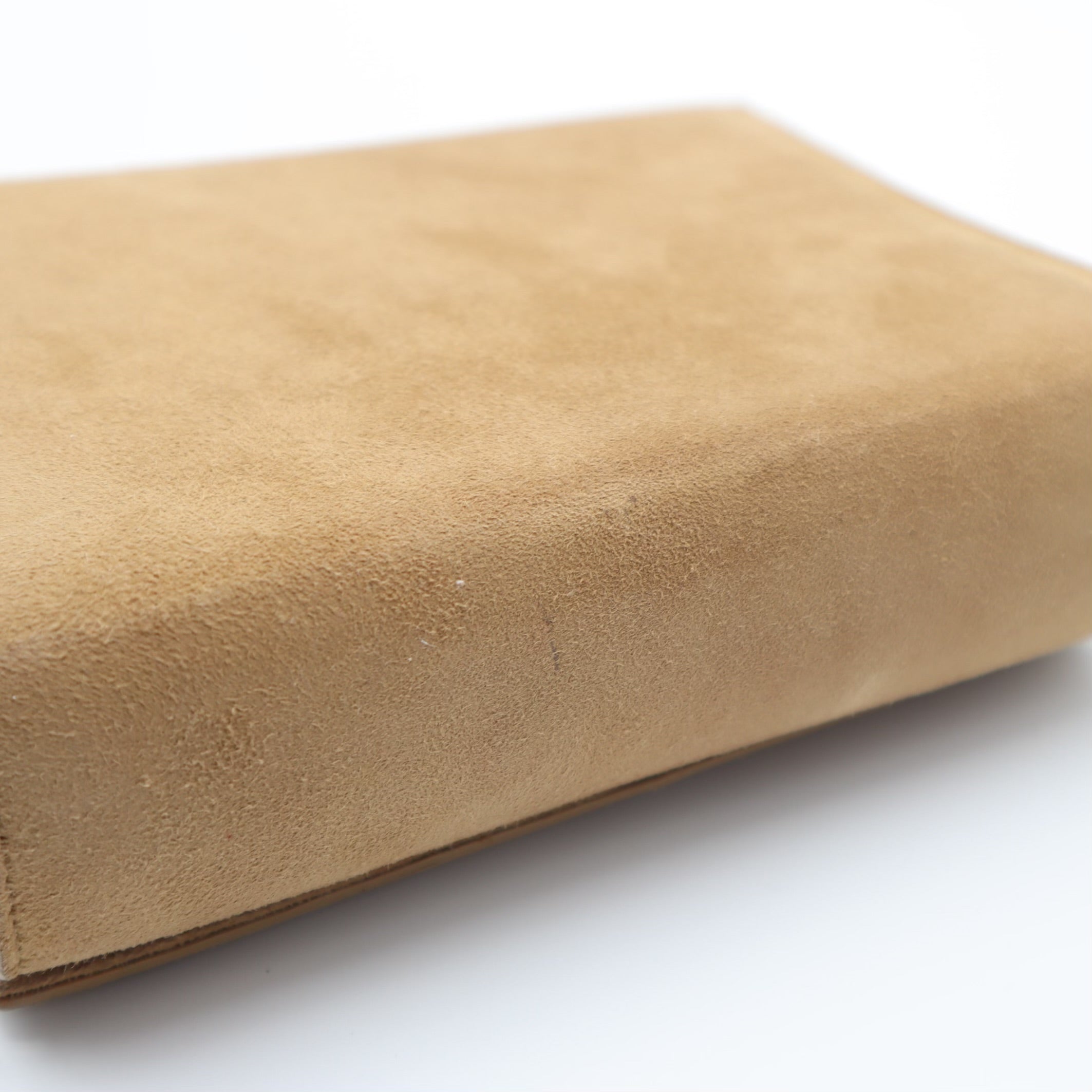 Suede Box Clutch With Chain