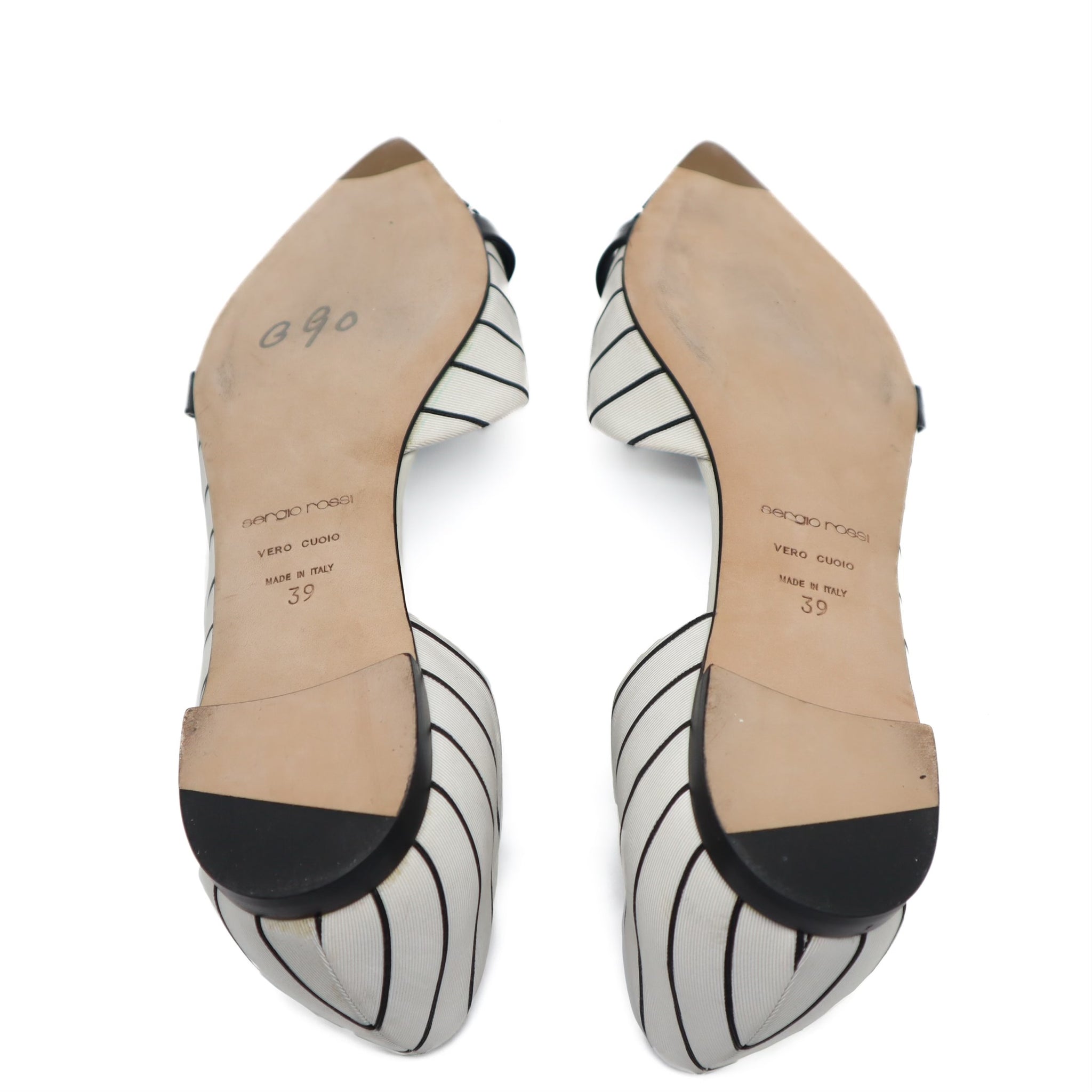 D'Orsay Asymmetrical Striped Flats Size 39