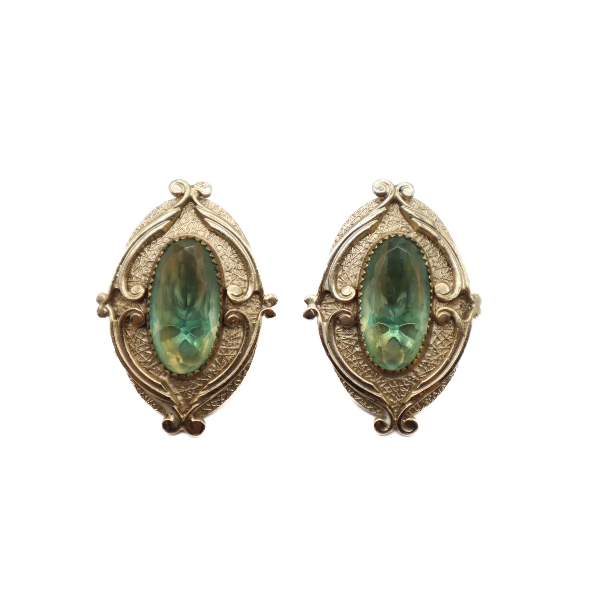Vintage Gem Clip On Earrings