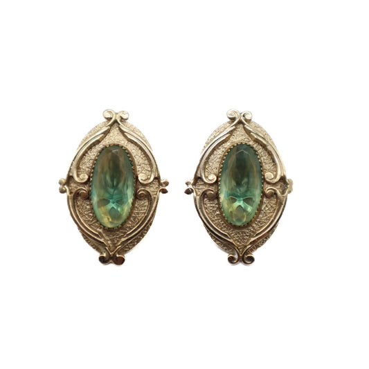 Vintage Gem Clip On Earrings