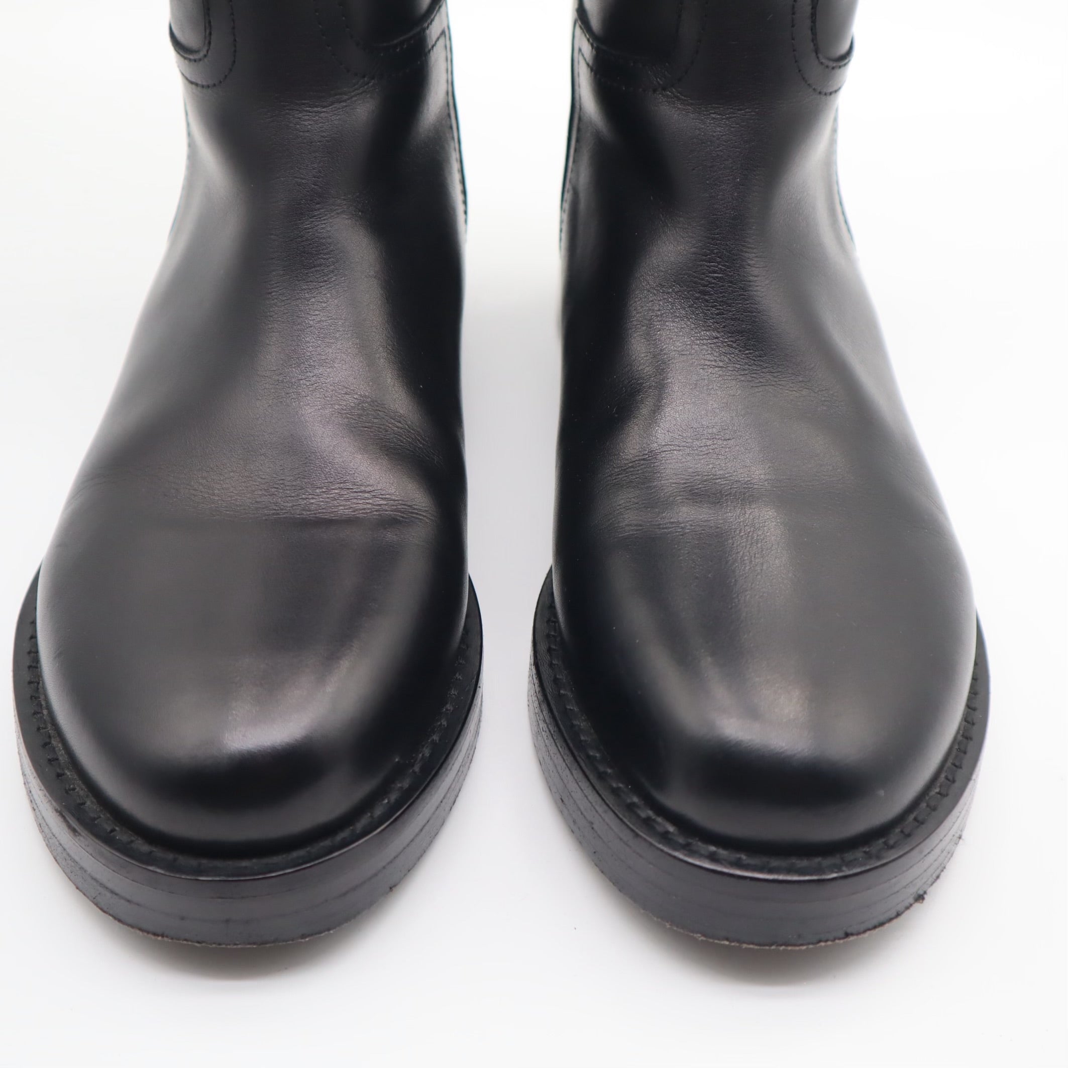 Stan Black Leather Riding Boots Size 37