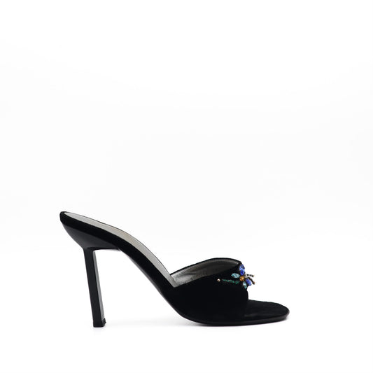 Vintage Y2K Dragonfly Velvet Heeled Slides Size 39