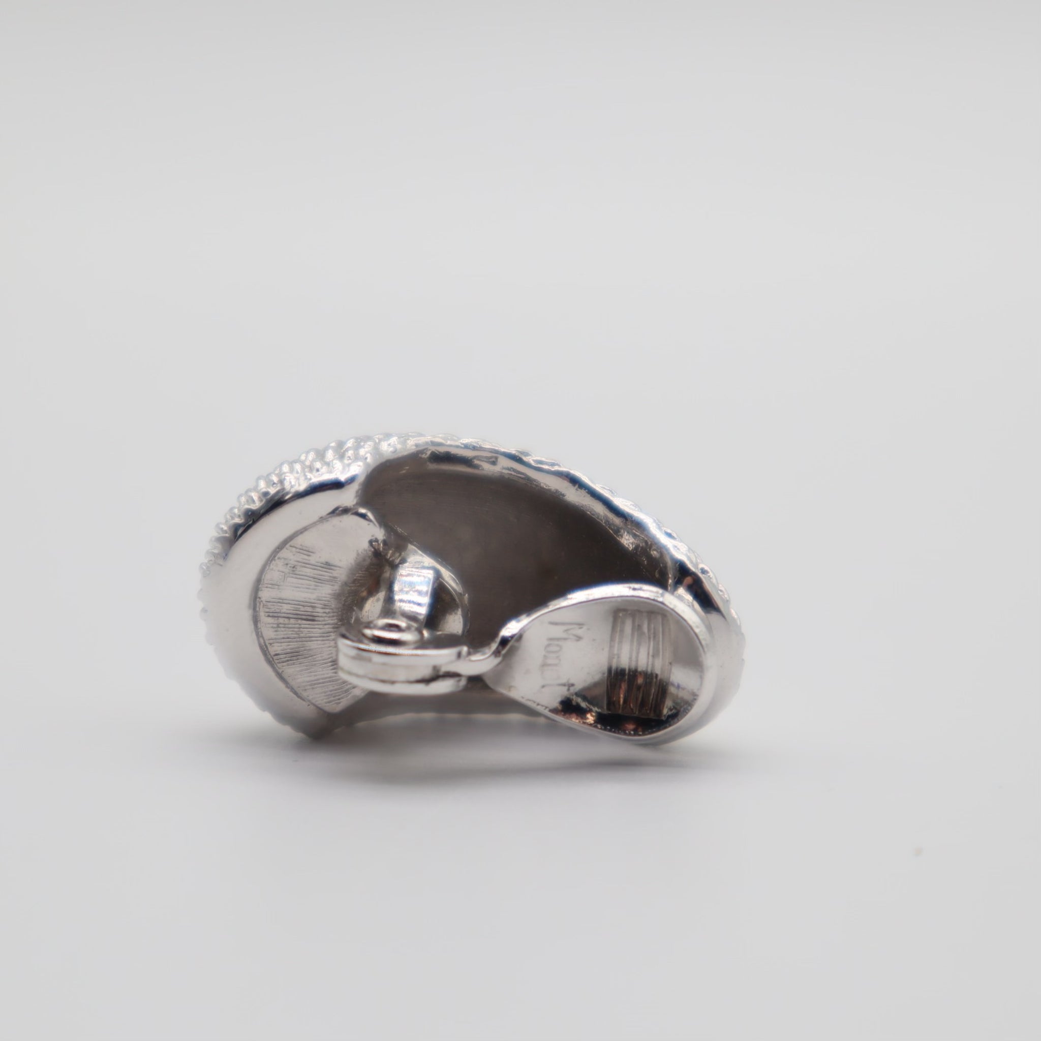 Vintage Textured Silver Clip On Earrings