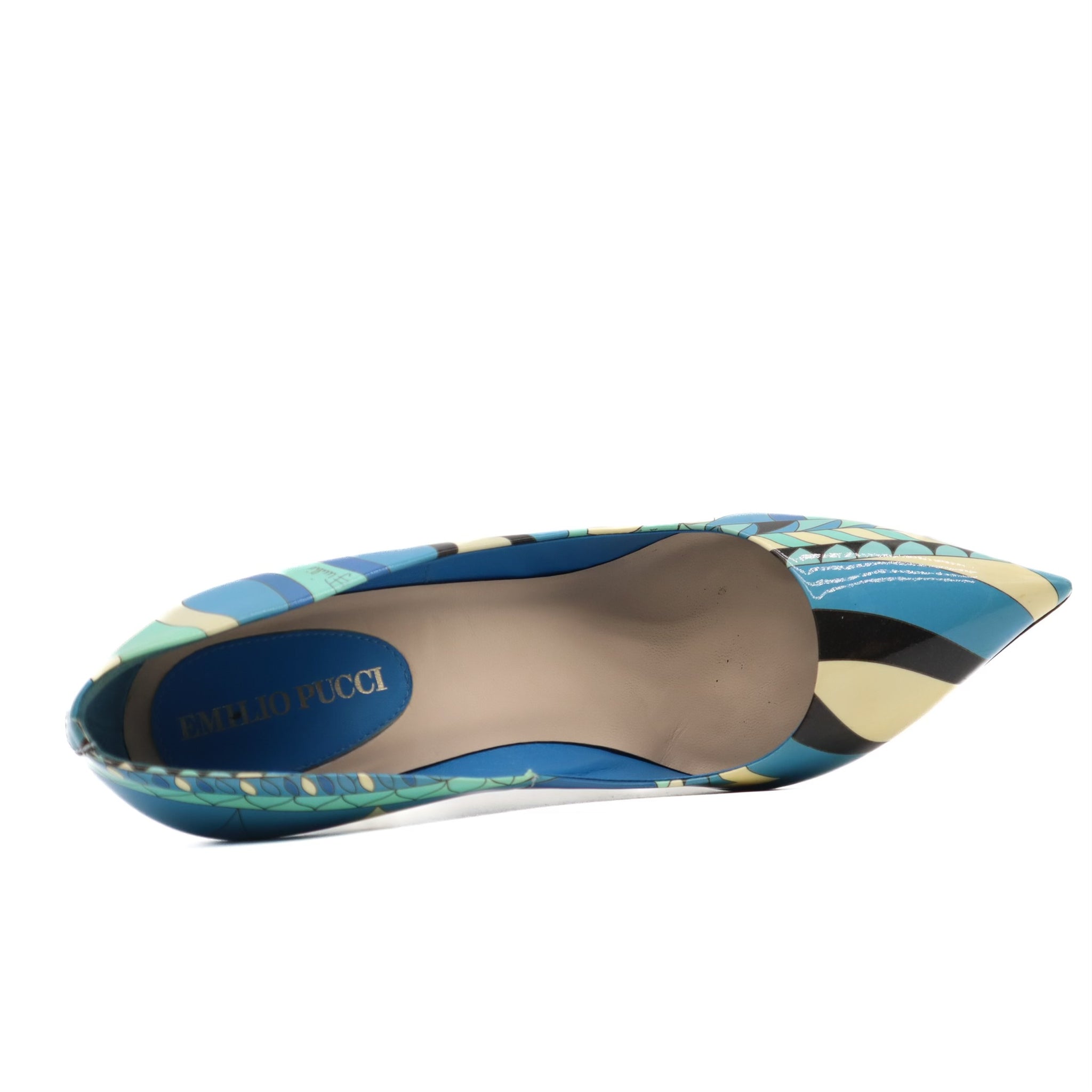 Patent Leather Abstract Printed Pumps