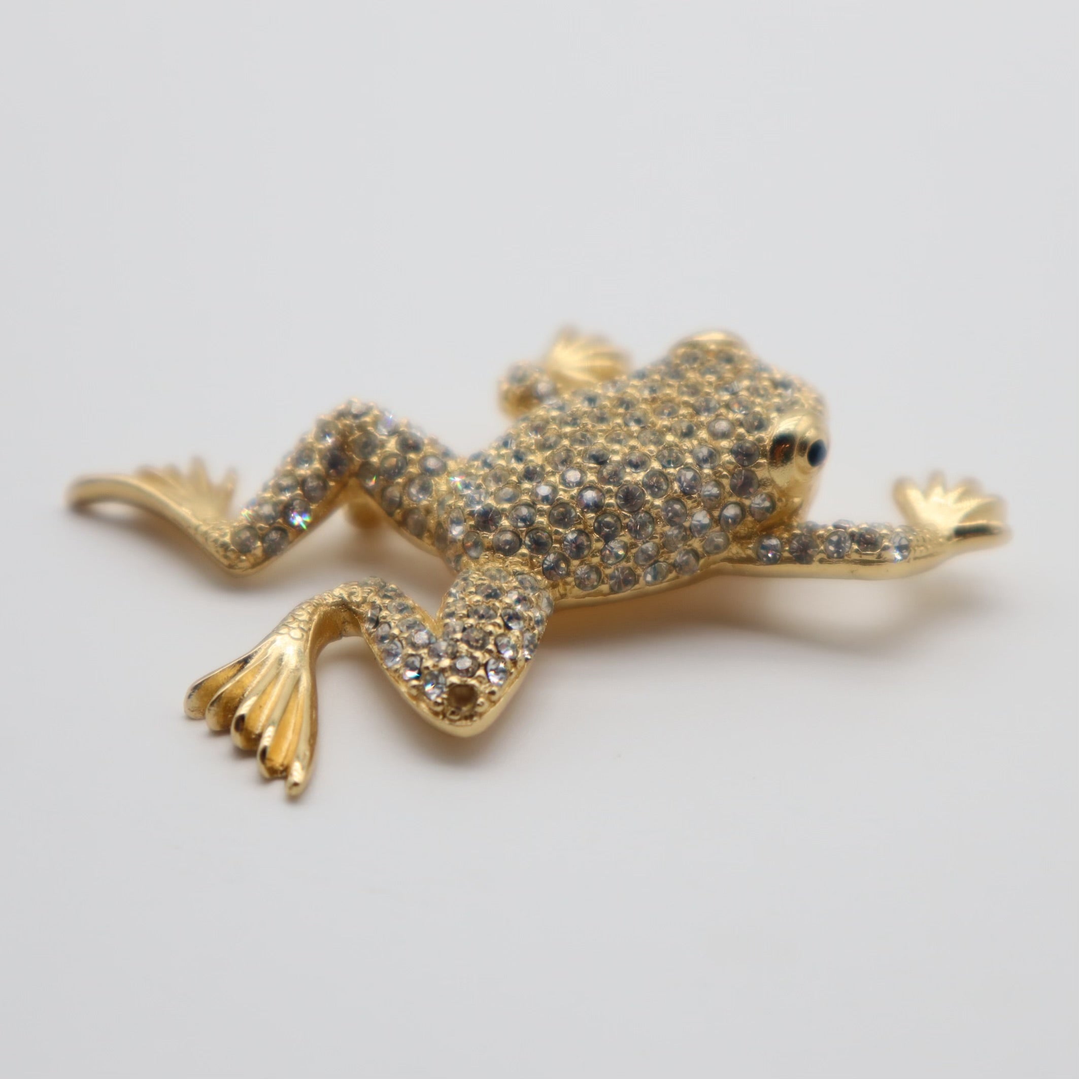 Crystal Embellished Frog Brooch