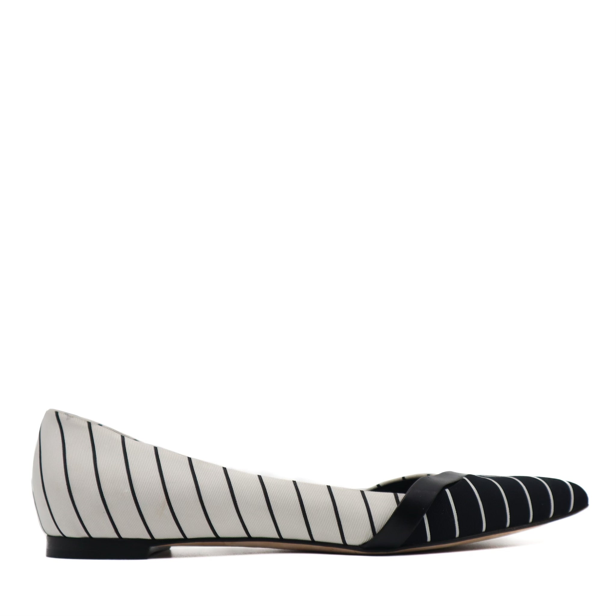 D'Orsay Asymmetrical Striped Flats Size 39