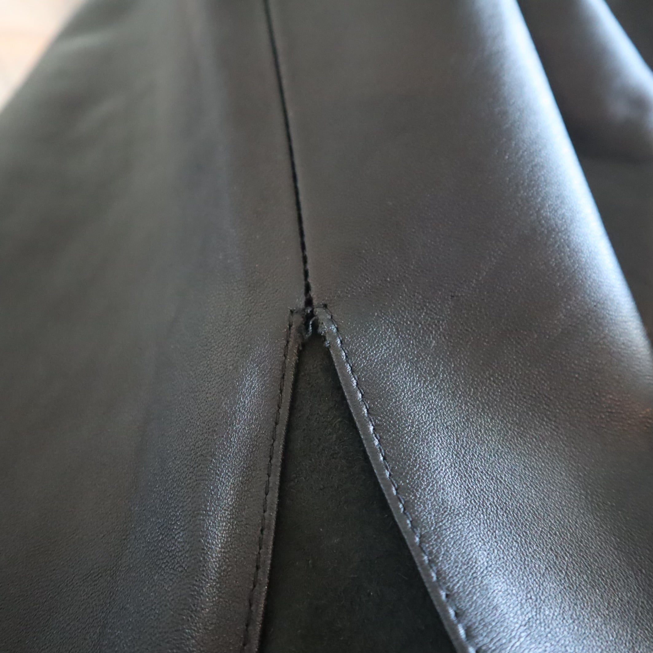 Vintage Leather Belted Pencil Skirt