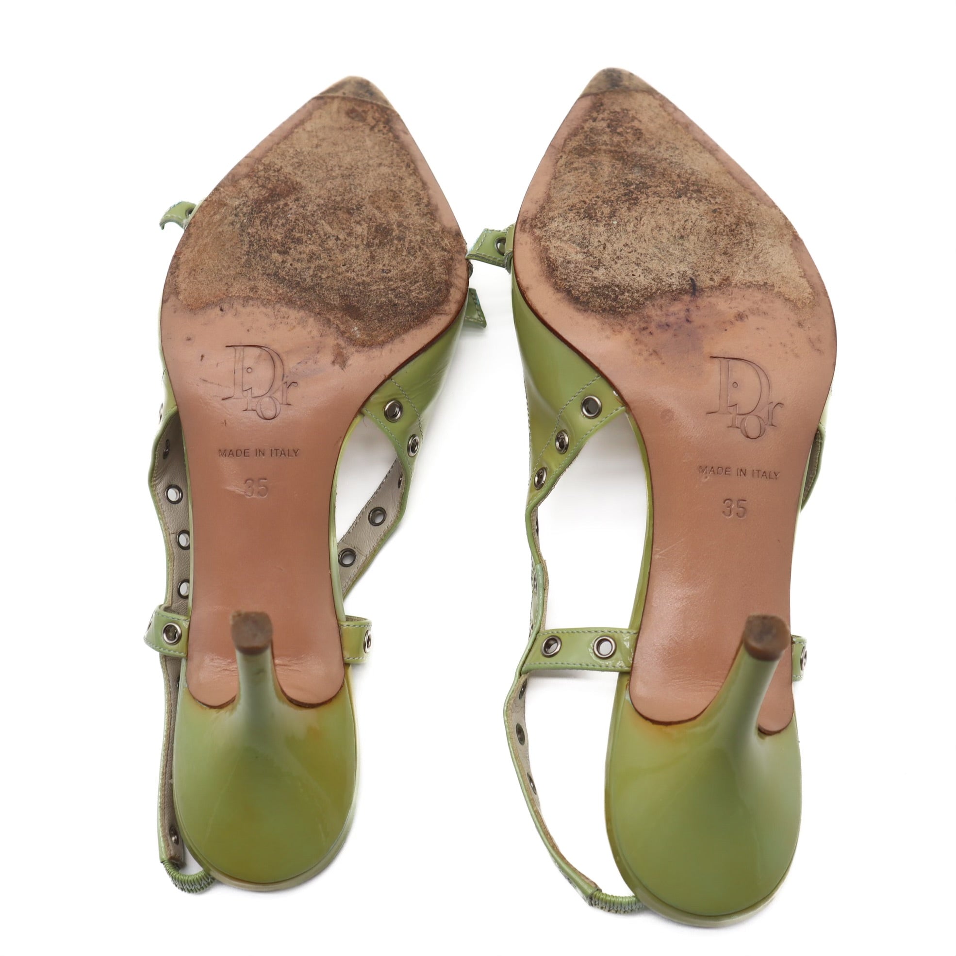 Vintage Y2K John Galliano Grommet Slingback Pumps Size 35