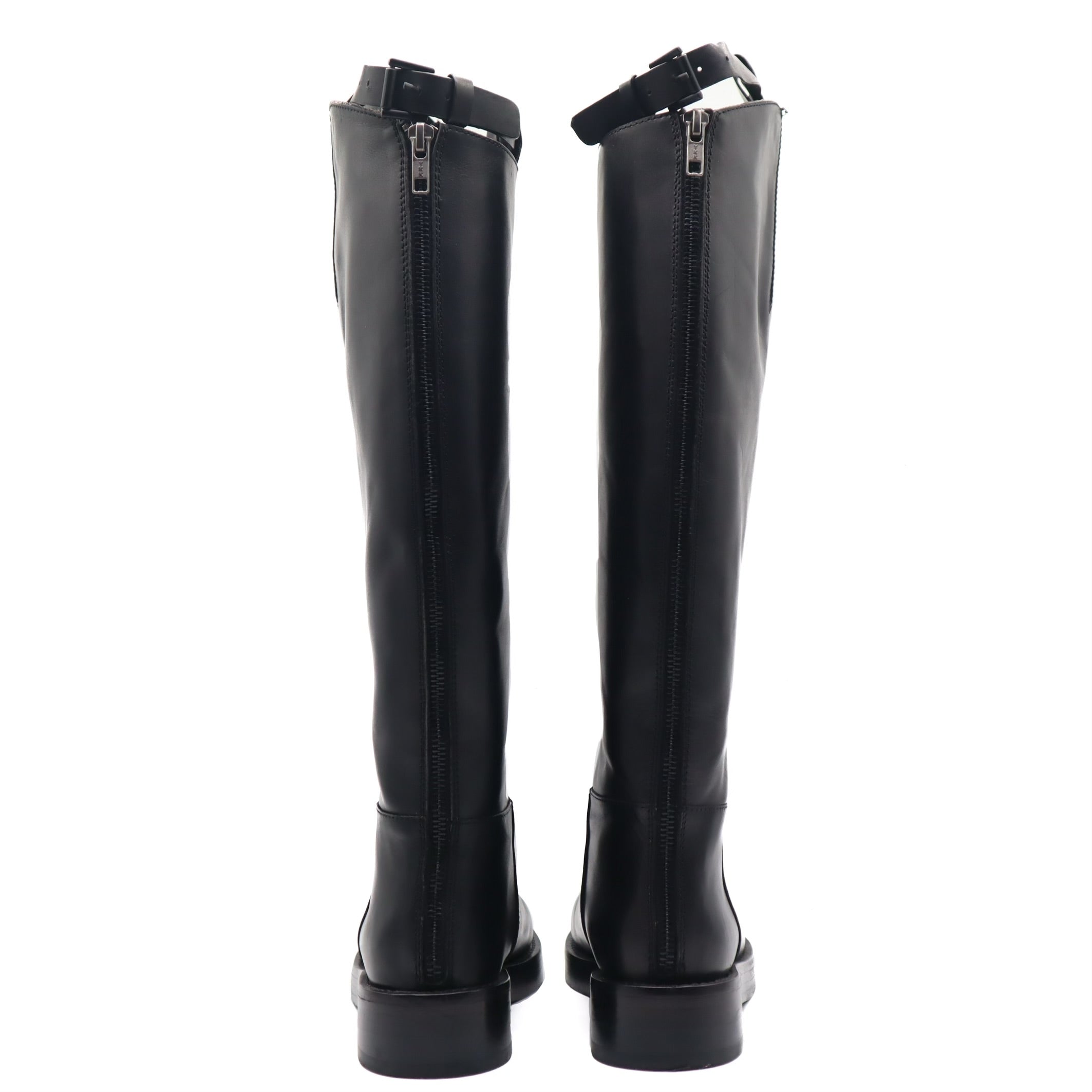 Stan Black Leather Riding Boots Size 37