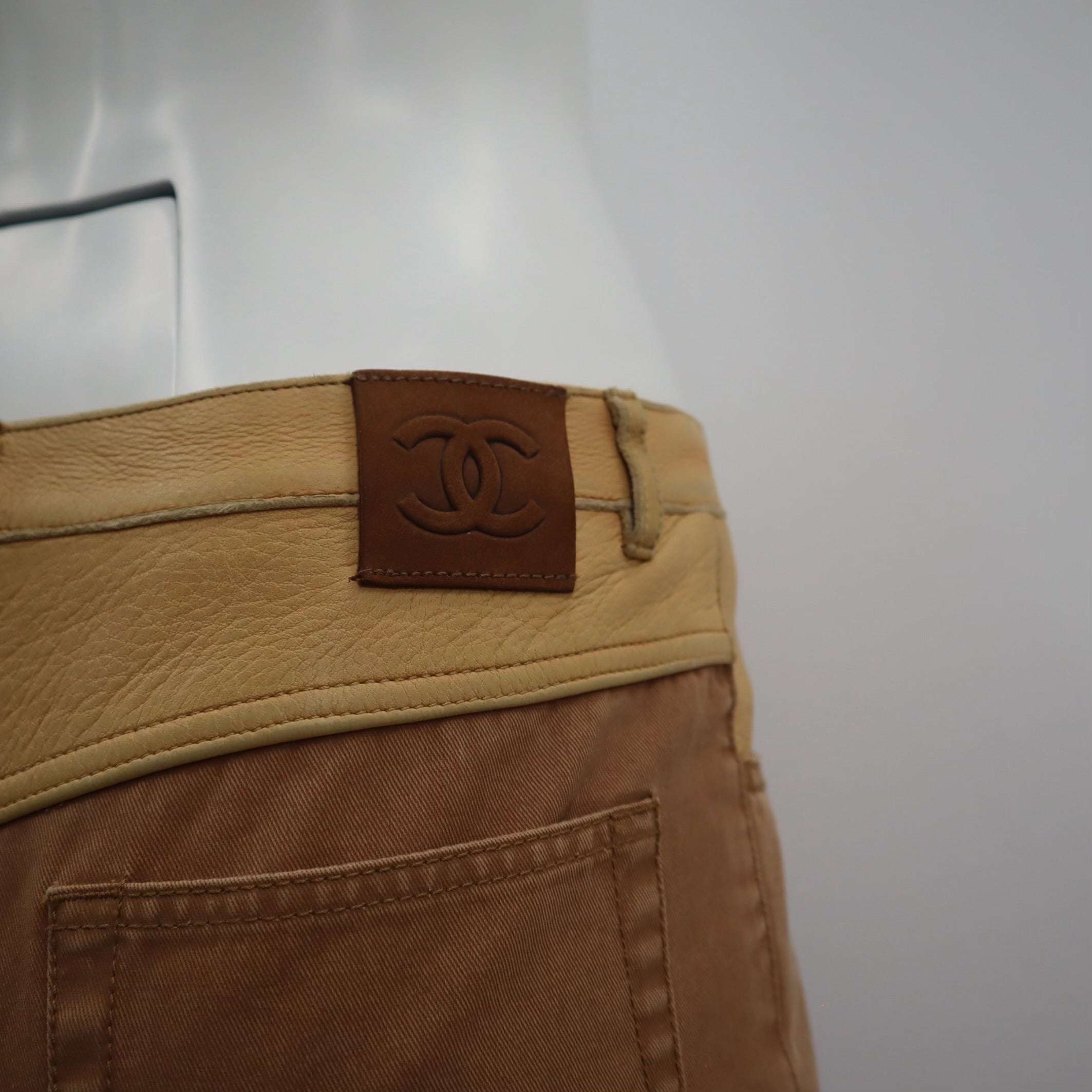 Western Flared Leather Patchwork Jeans