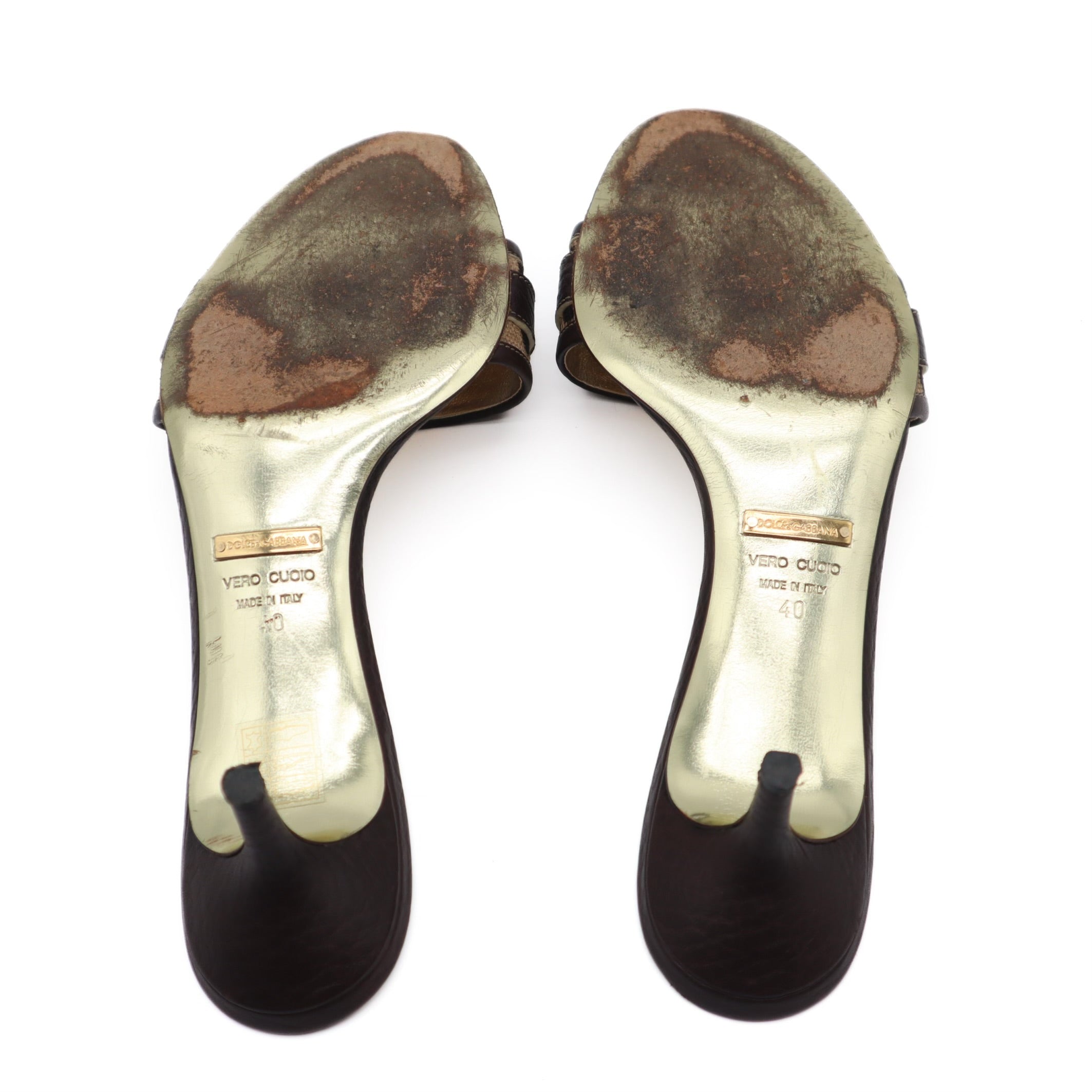 Vintage Leopard DG Logo Heeled Slides