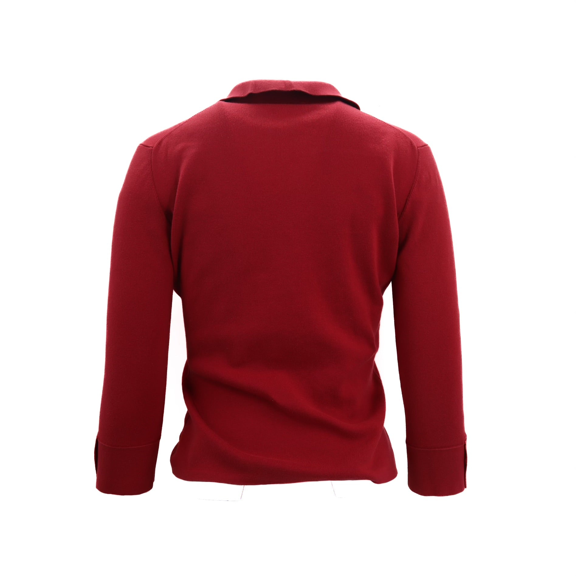 Red 3/4 Sleeve Cotton Blend Collared Shirt Size 42