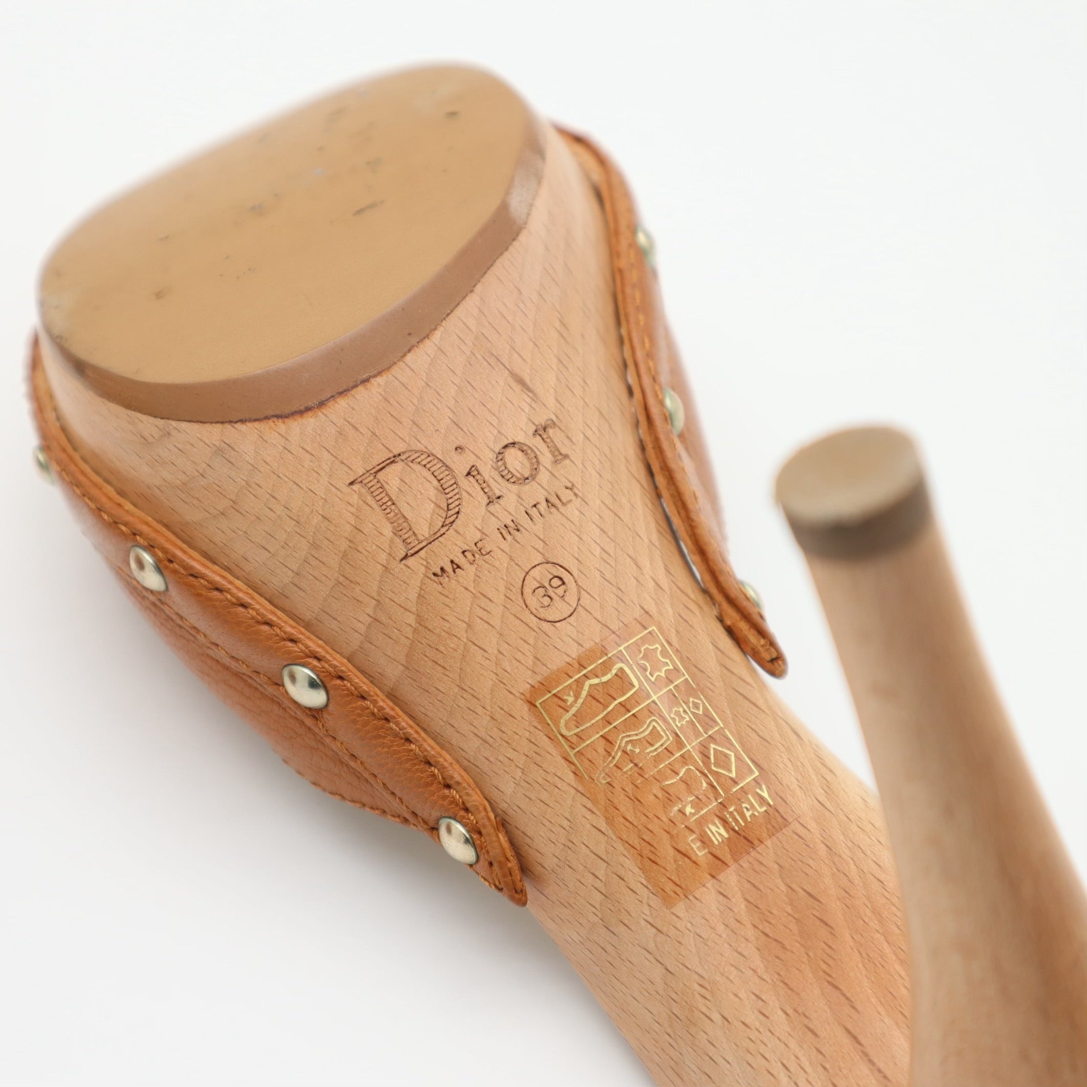 Vintage Y2K Wood Clog Turnlock Heels