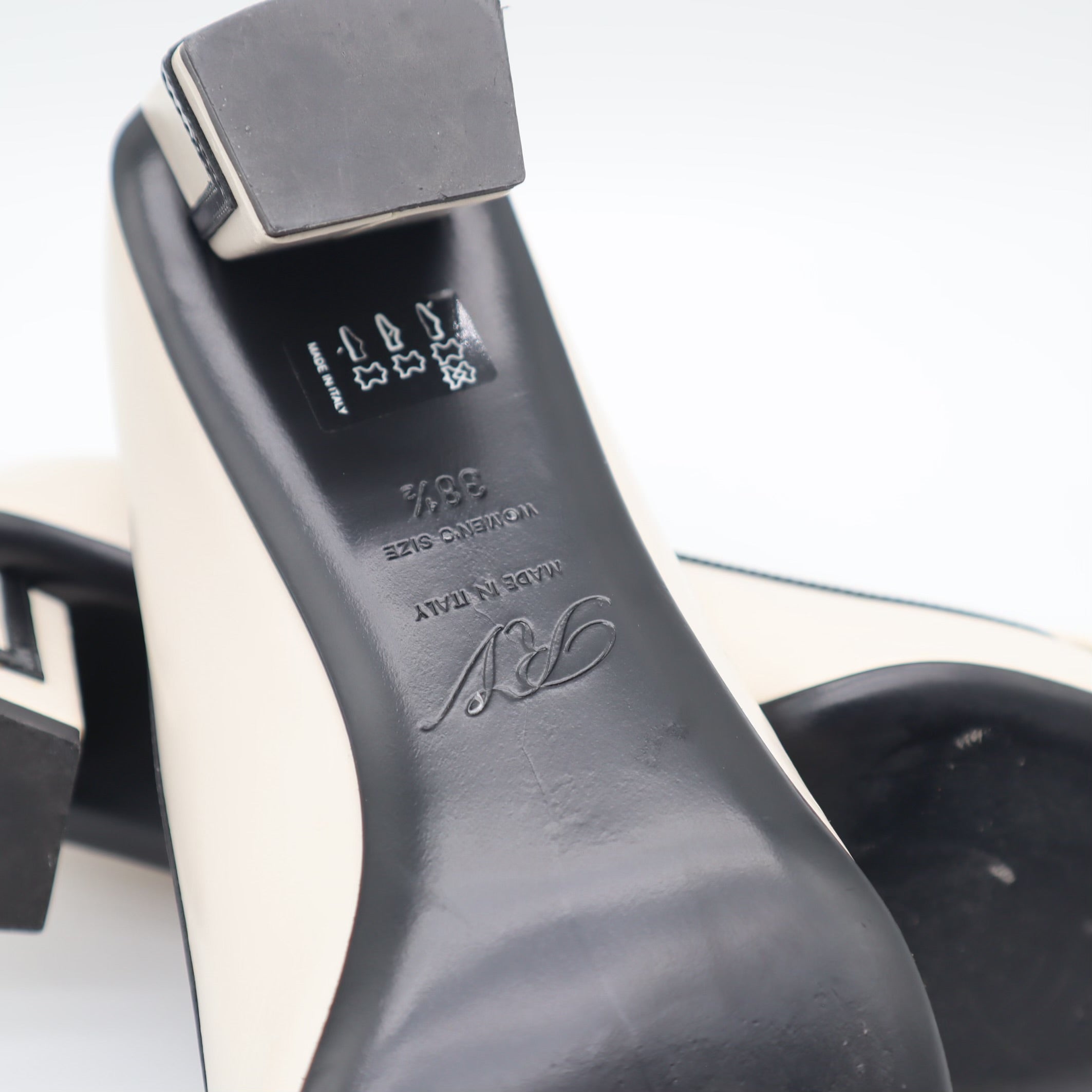 Black/White Belle Vivier Graphic Med Leather Pumps