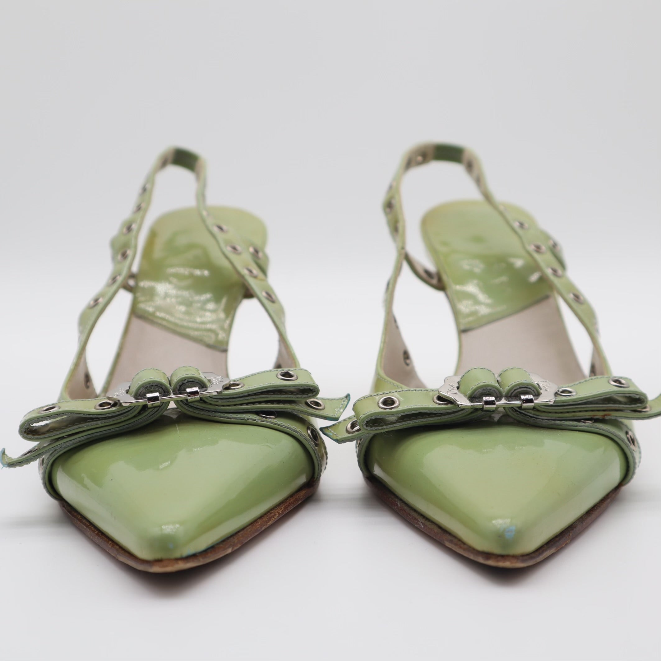 Vintage Y2K John Galliano Grommet Slingback Pumps Size 35