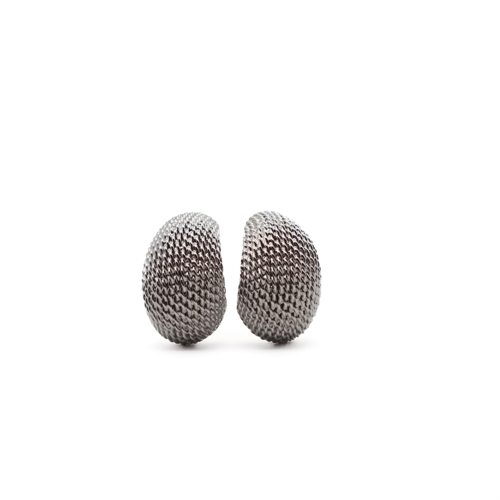 Vintage Textured Silver Clip On Earrings