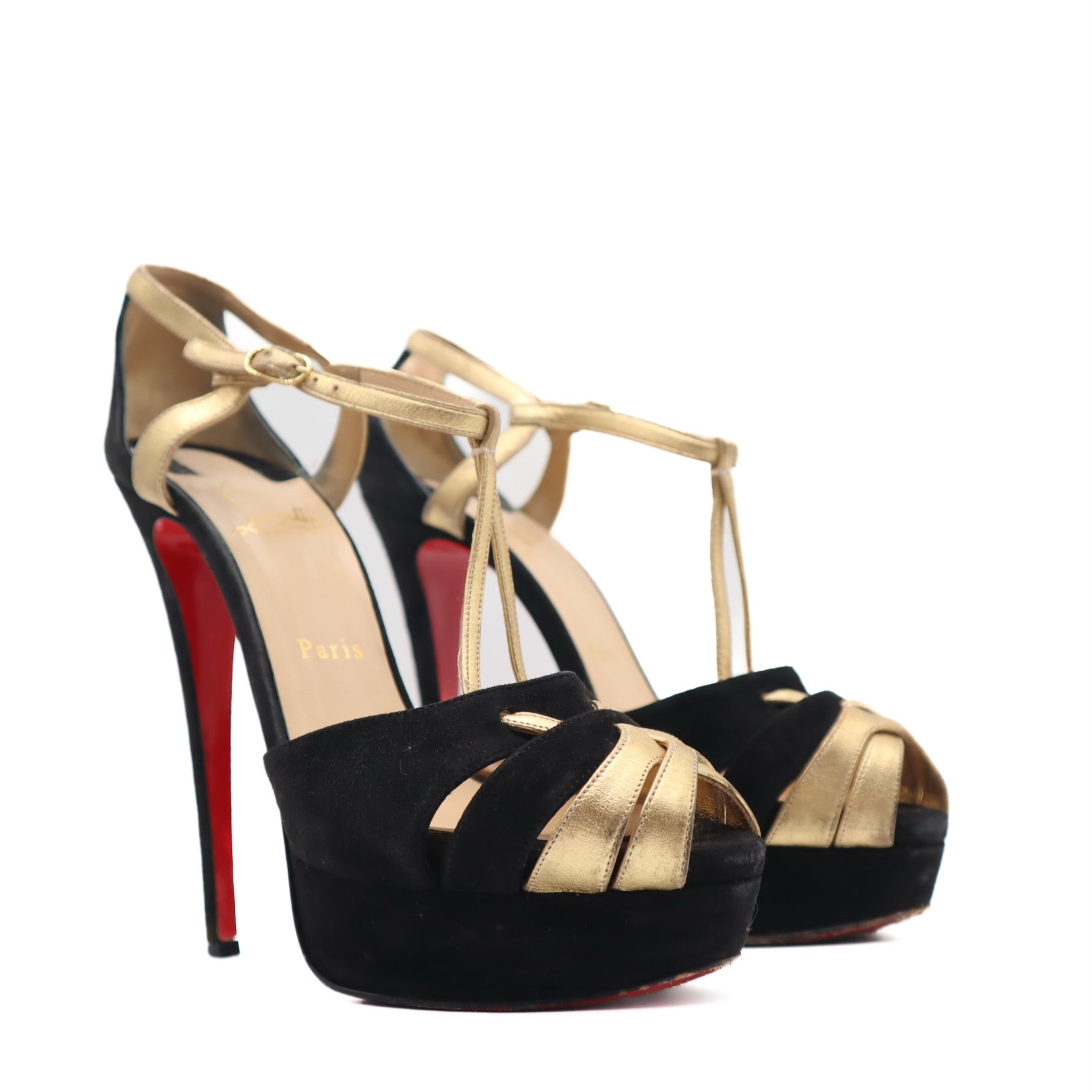 Glennalta Suede T-Strap Platform Pump Size 39