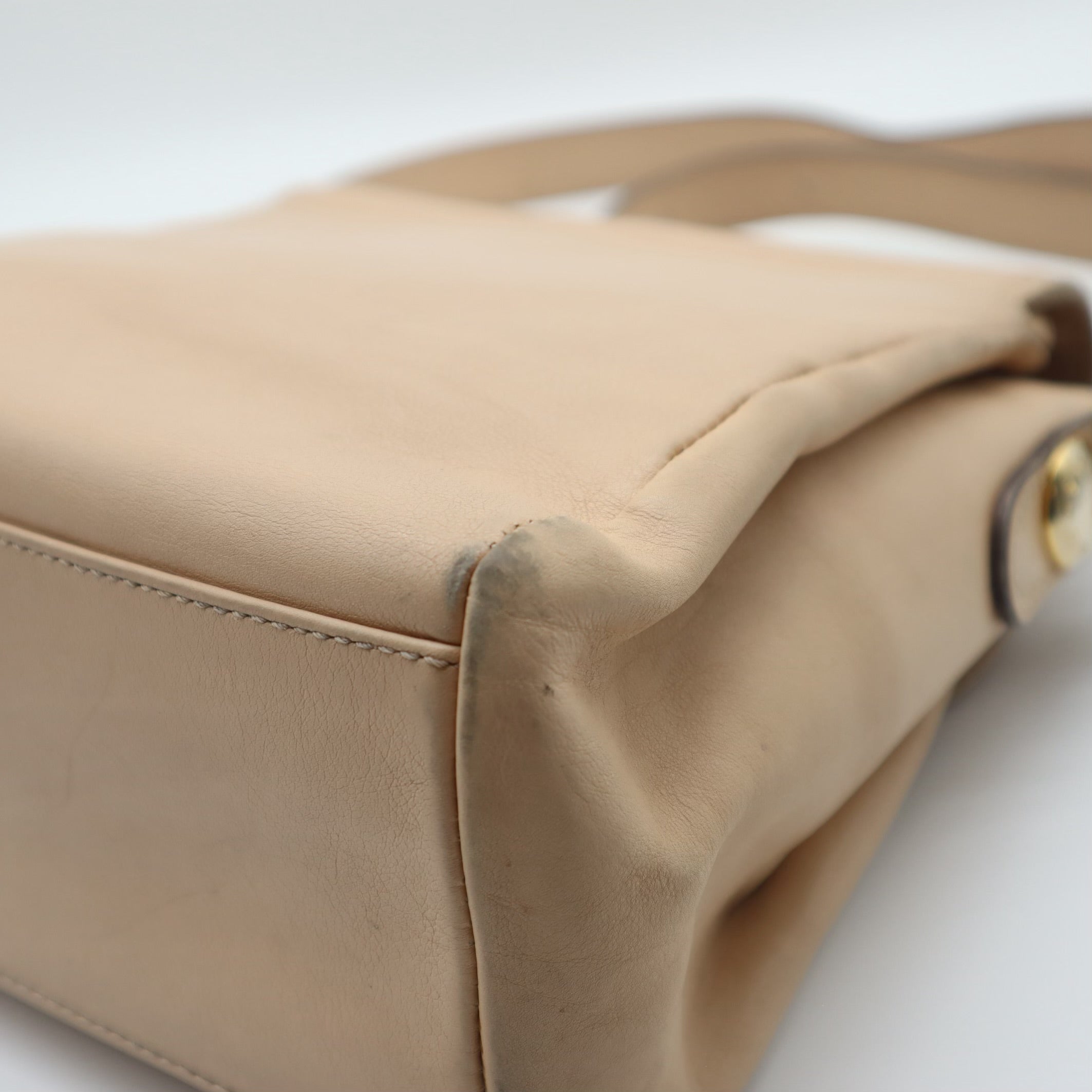Vintage Smooth Leather Shoulder Flap Bag