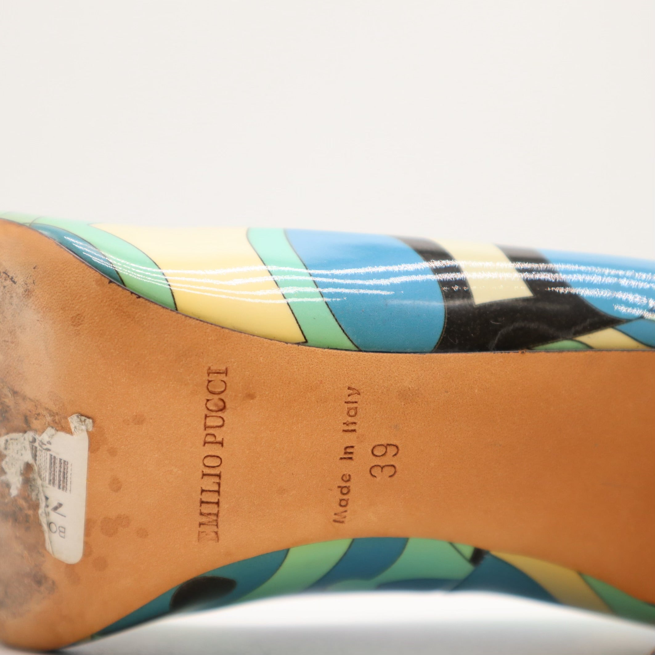 Patent Leather Abstract Printed Pumps