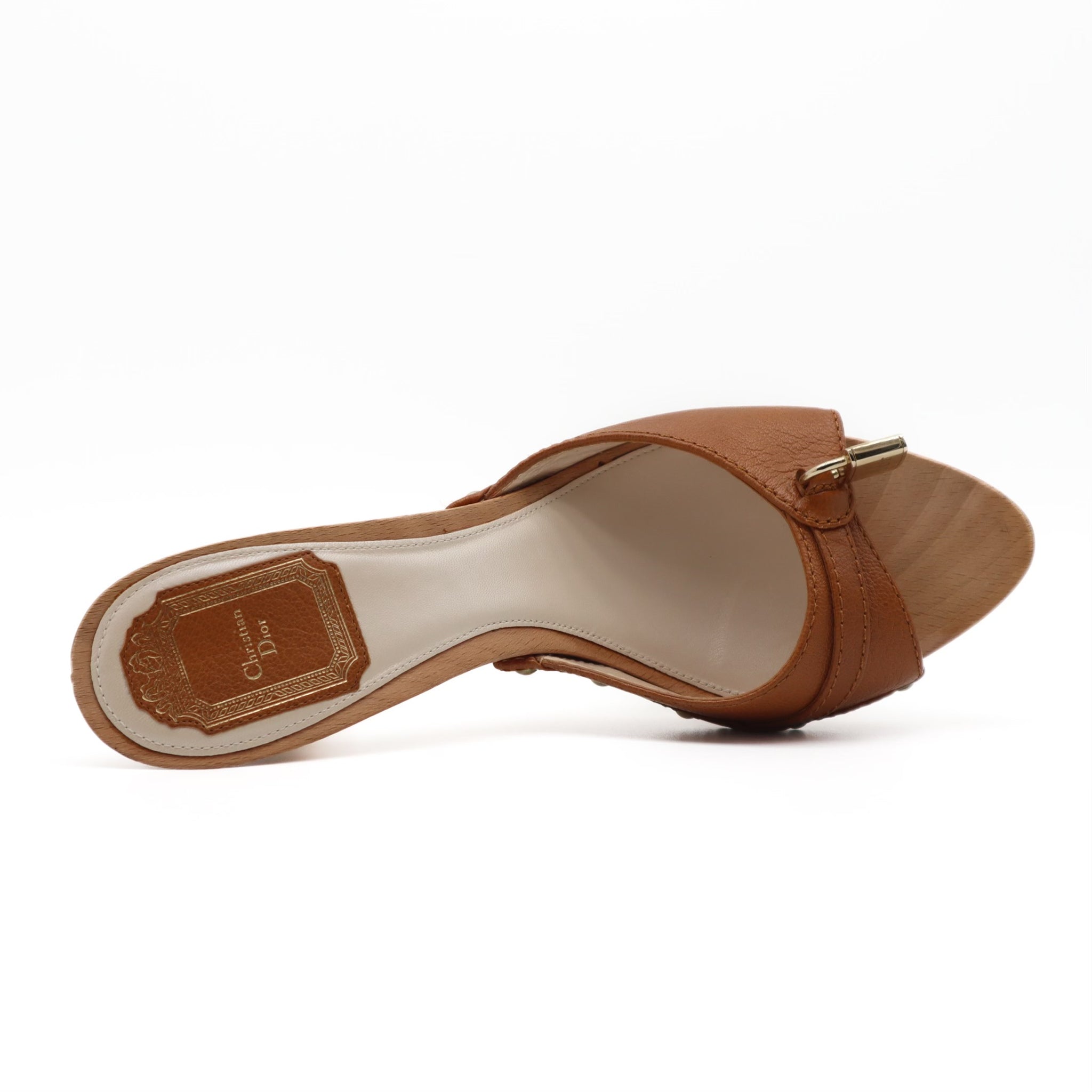 Vintage Y2K Wood Clog Turnlock Heels