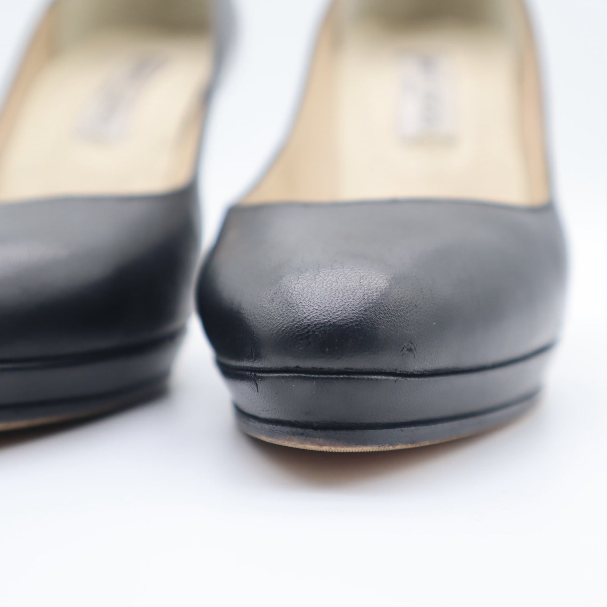 Kid Black Leather Classic Pumps
