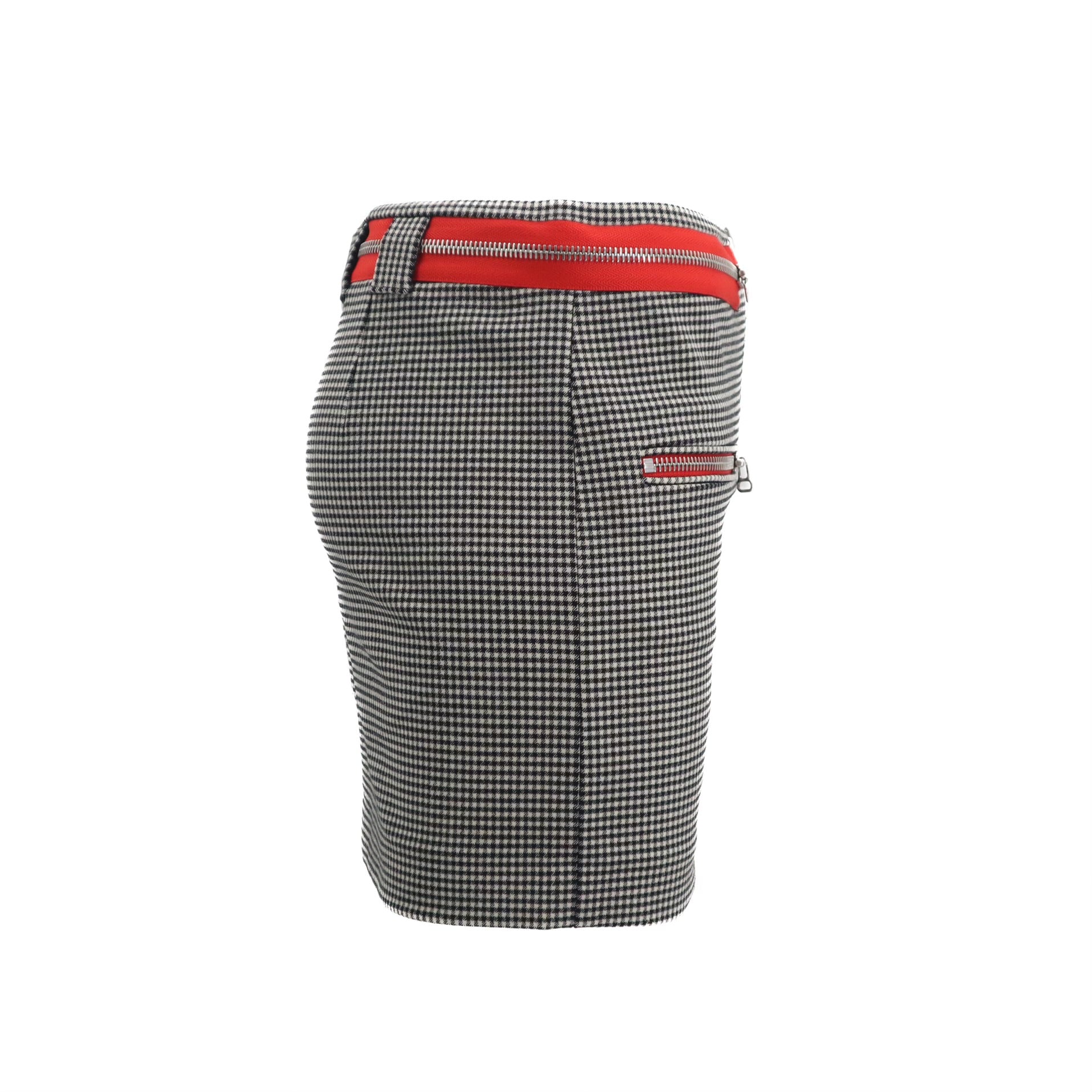 Layla Checkered Zippered Virgin Wool Mini Skirt