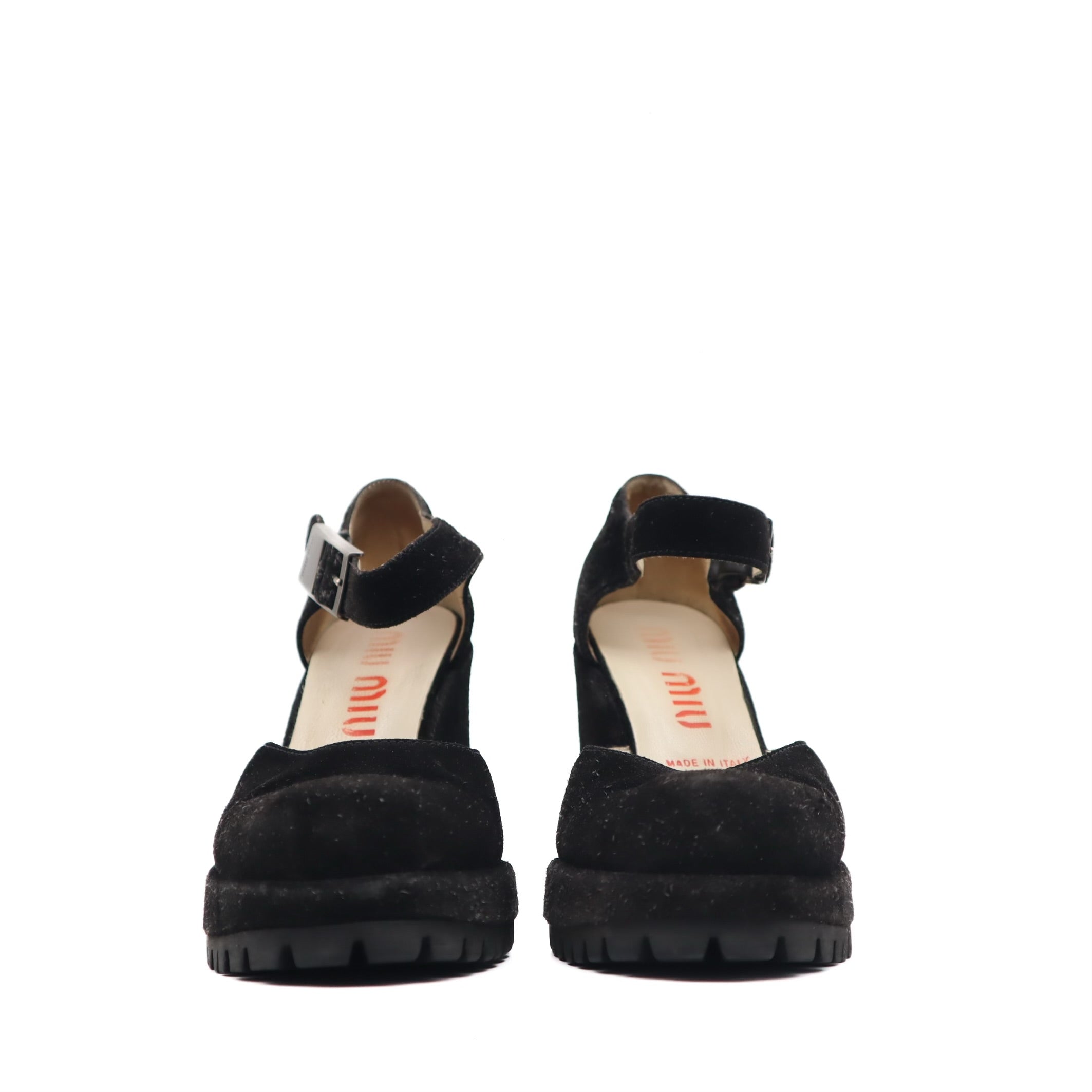 Vintage Mary Jane Suede Wedges Size 38