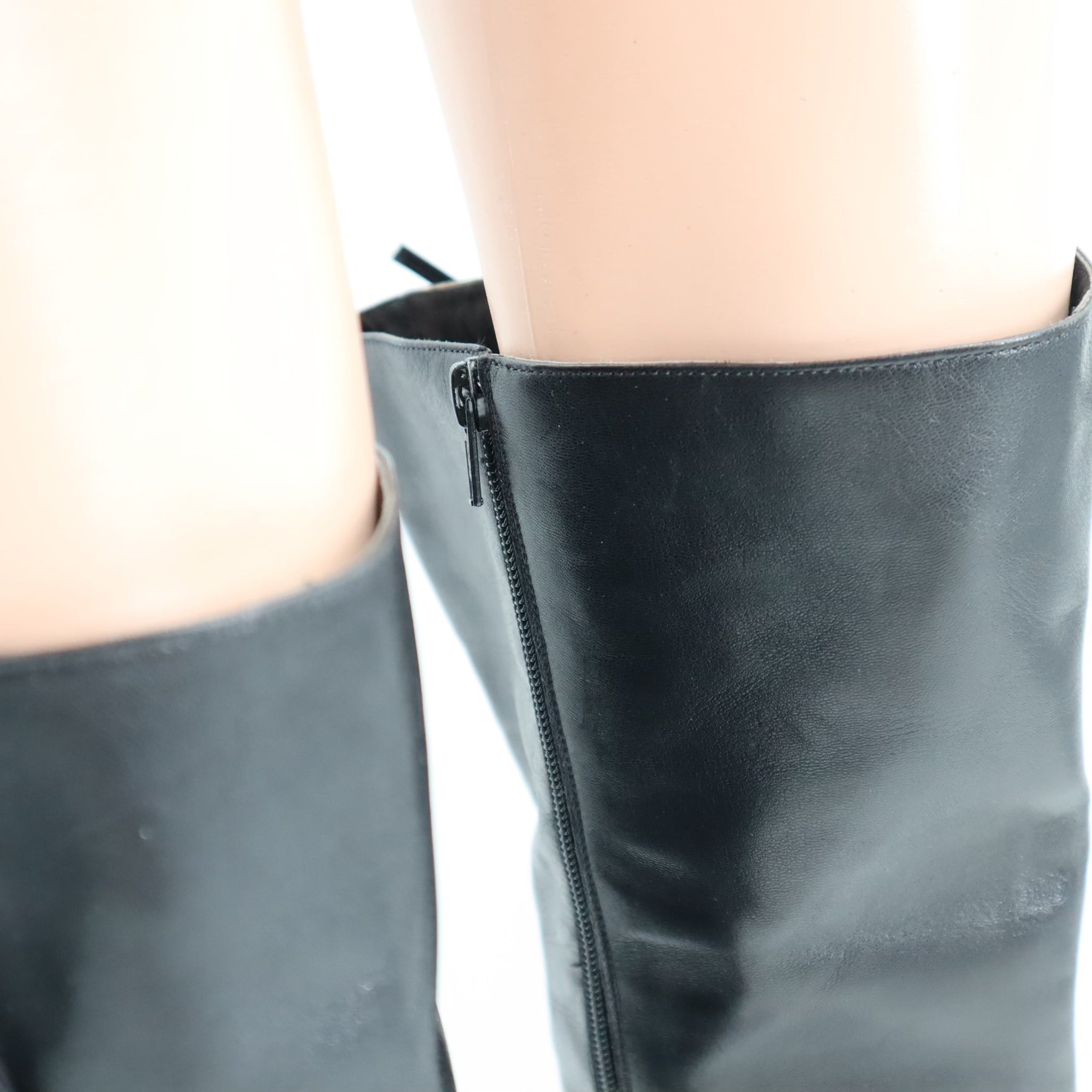Knee High Lace Up Leather Boots