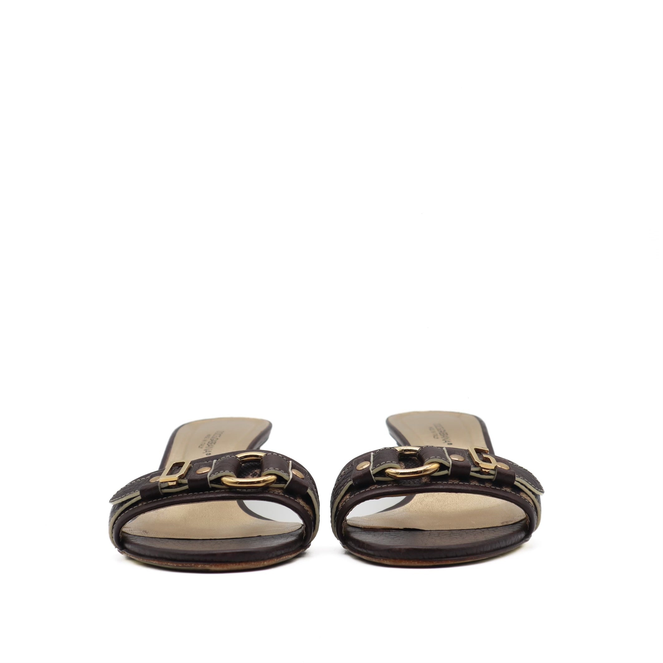 Vintage Leopard DG Logo Heeled Slides