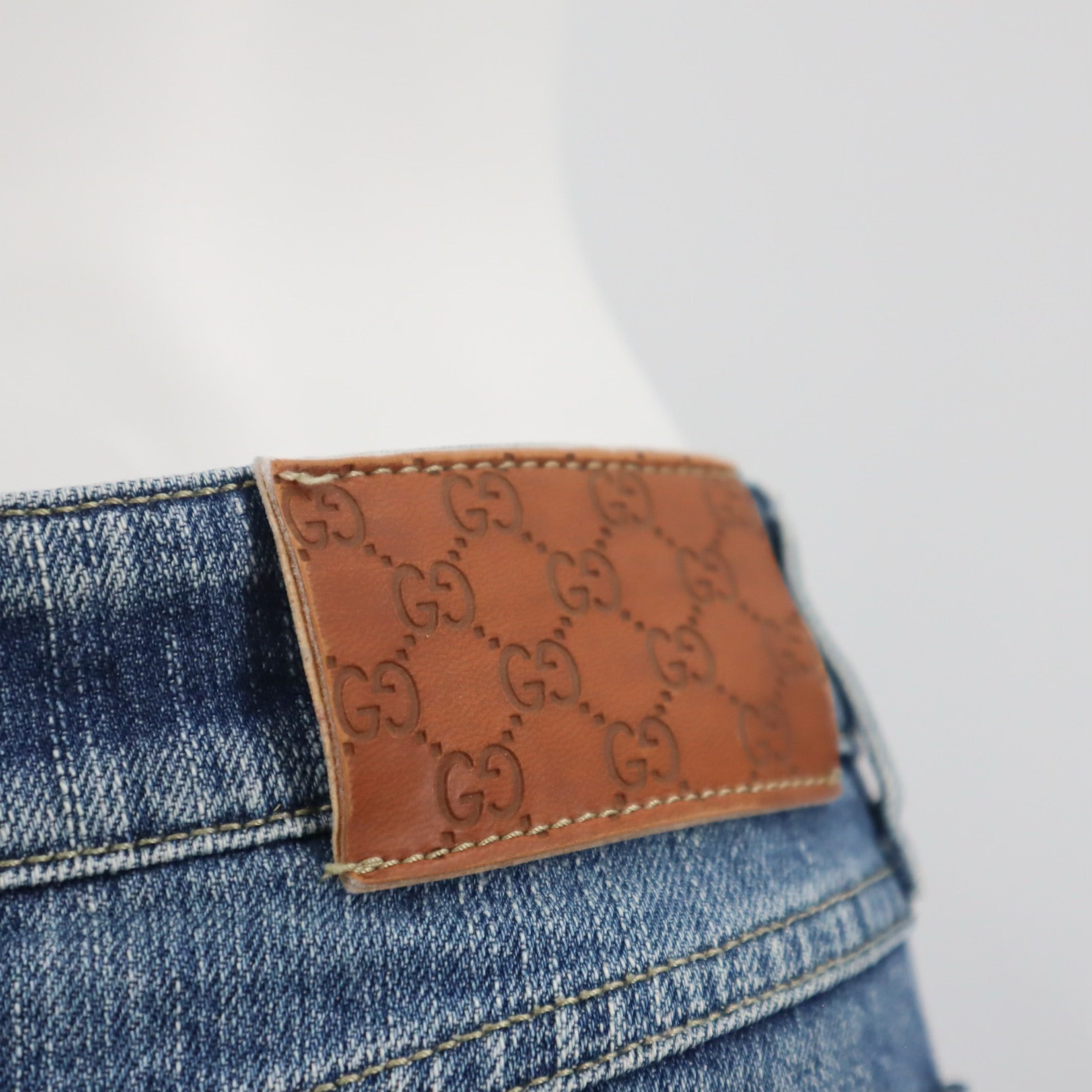 Vintage Tom Ford Heart Charm Denim Pencil Skirt