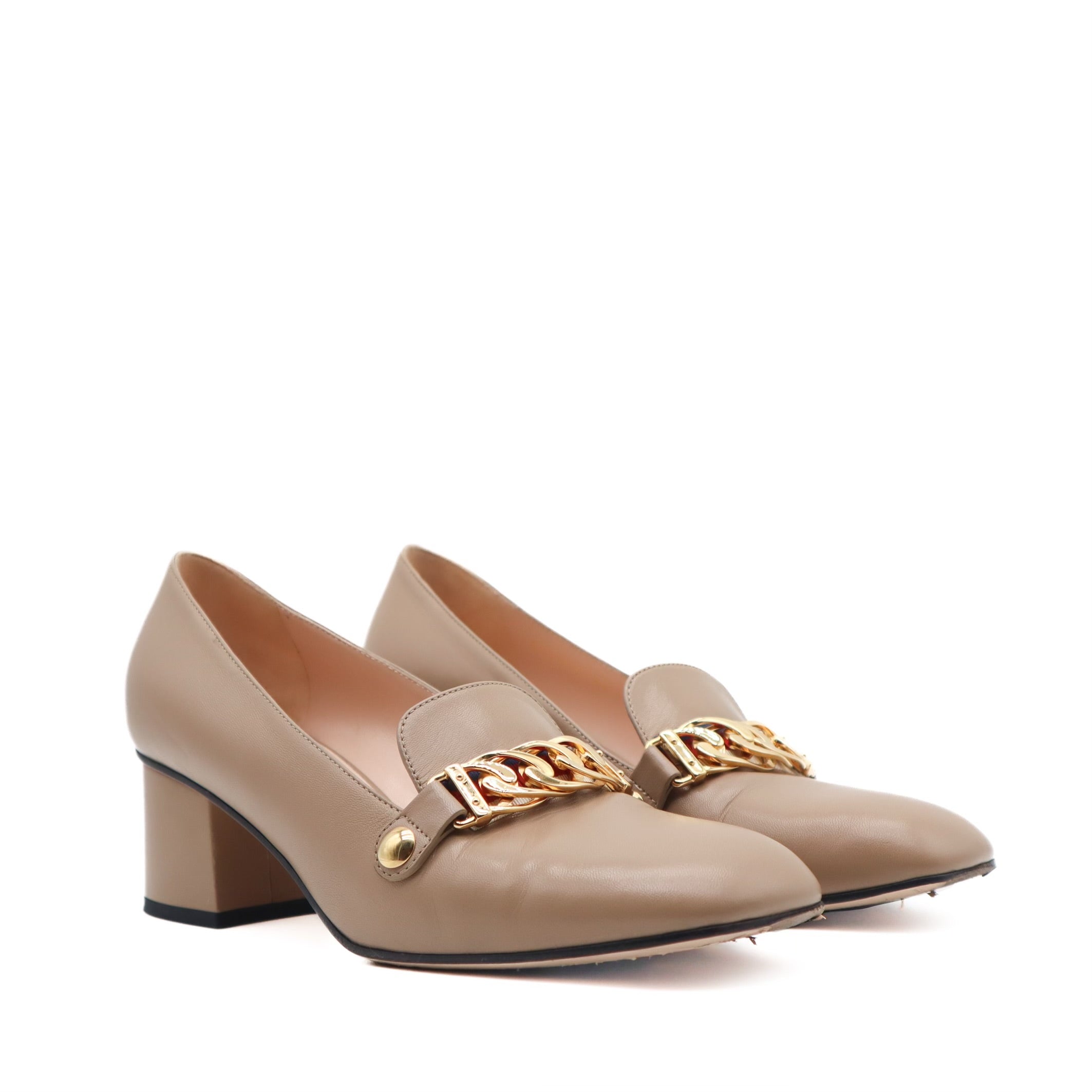 Sylvie Chain Heeled Loafers Size 39