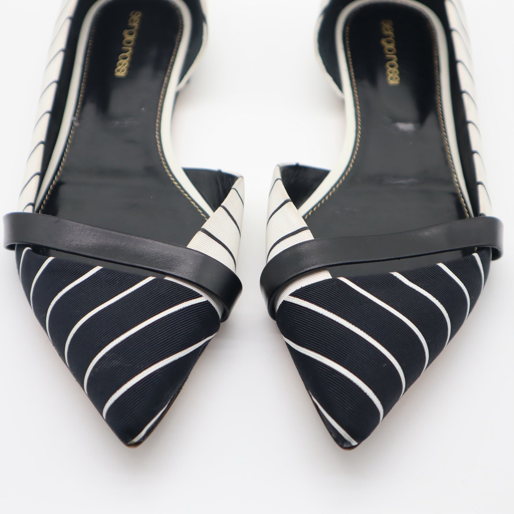 D'Orsay Asymmetrical Striped Flats Size 39